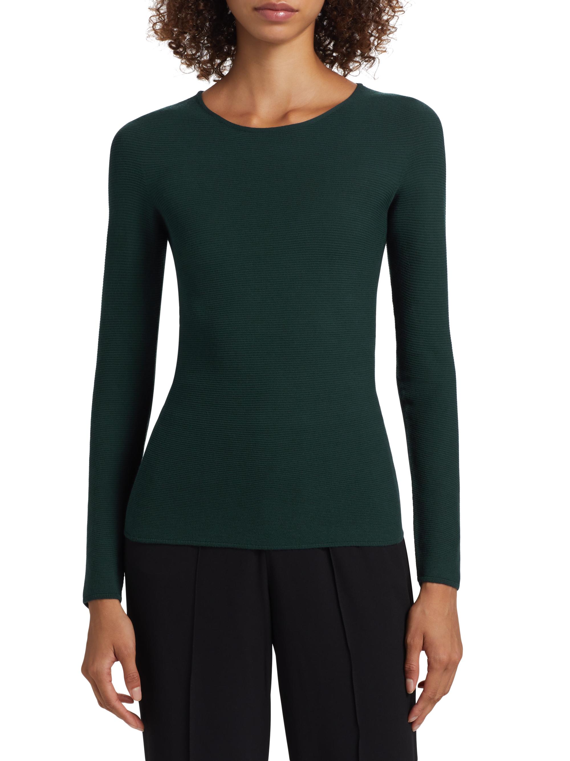 トップス Giorgio Armani long sleeve knit Giorgio Armani Rib-Knit Jersey Long-Sleeve T-Shirt | Saks