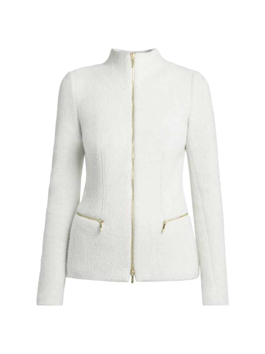 Giorgio Armani Cashmere-Blend Zip-Front Knit Jacket | Neiman