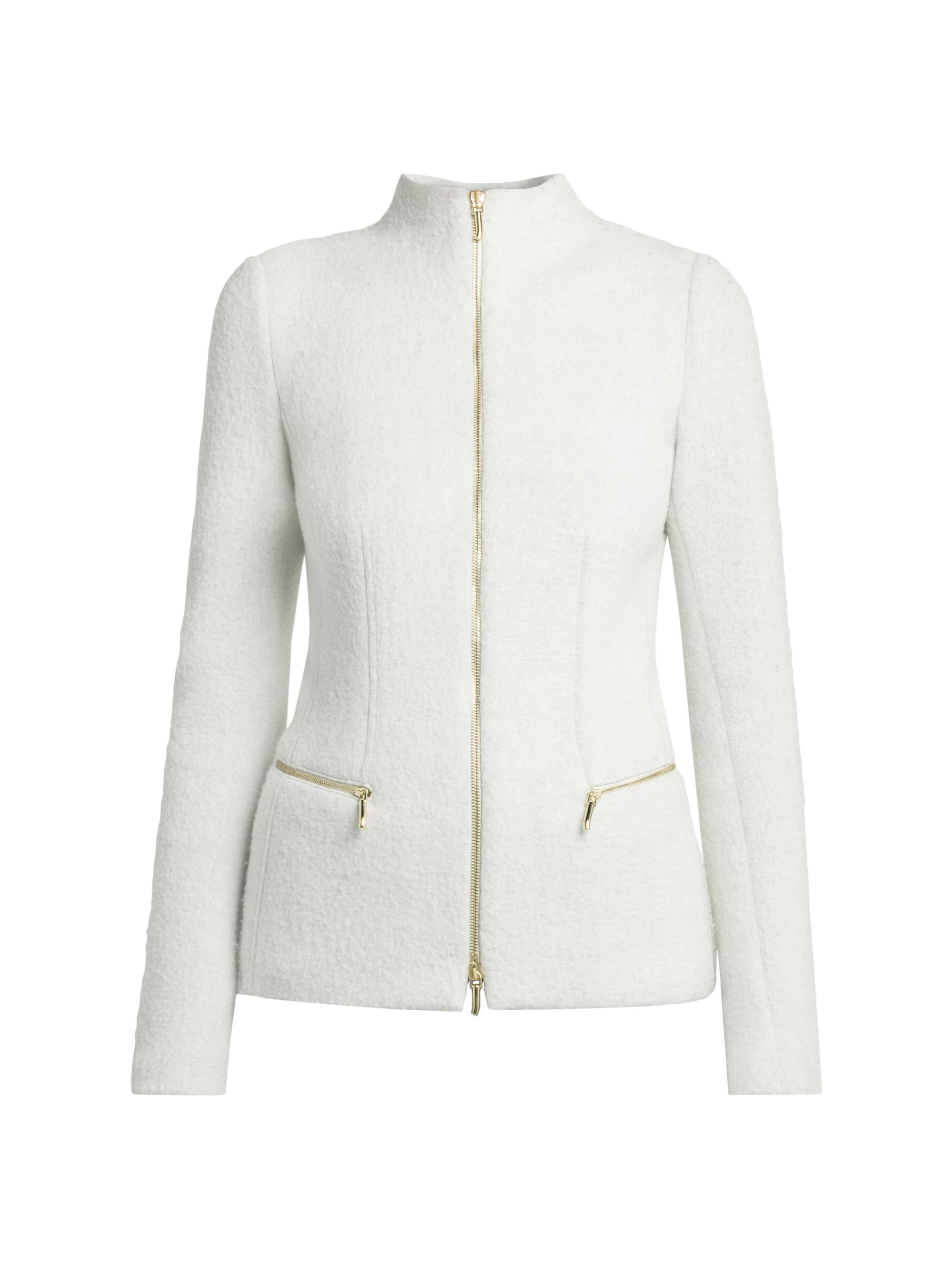 Giorgio Armani Women's Luxe Blend Zip Jacket - Ice