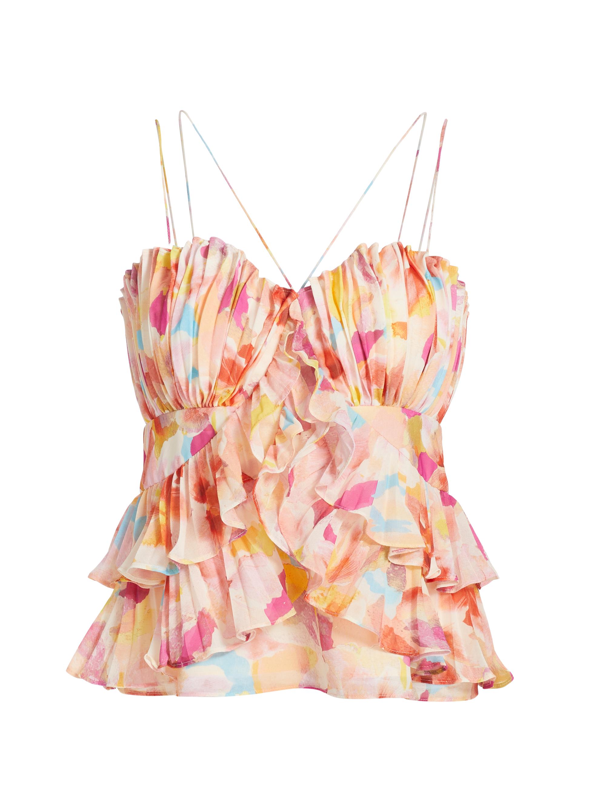 Amur Women's Sandie Floral Pleated Shell Top - Desert Lily