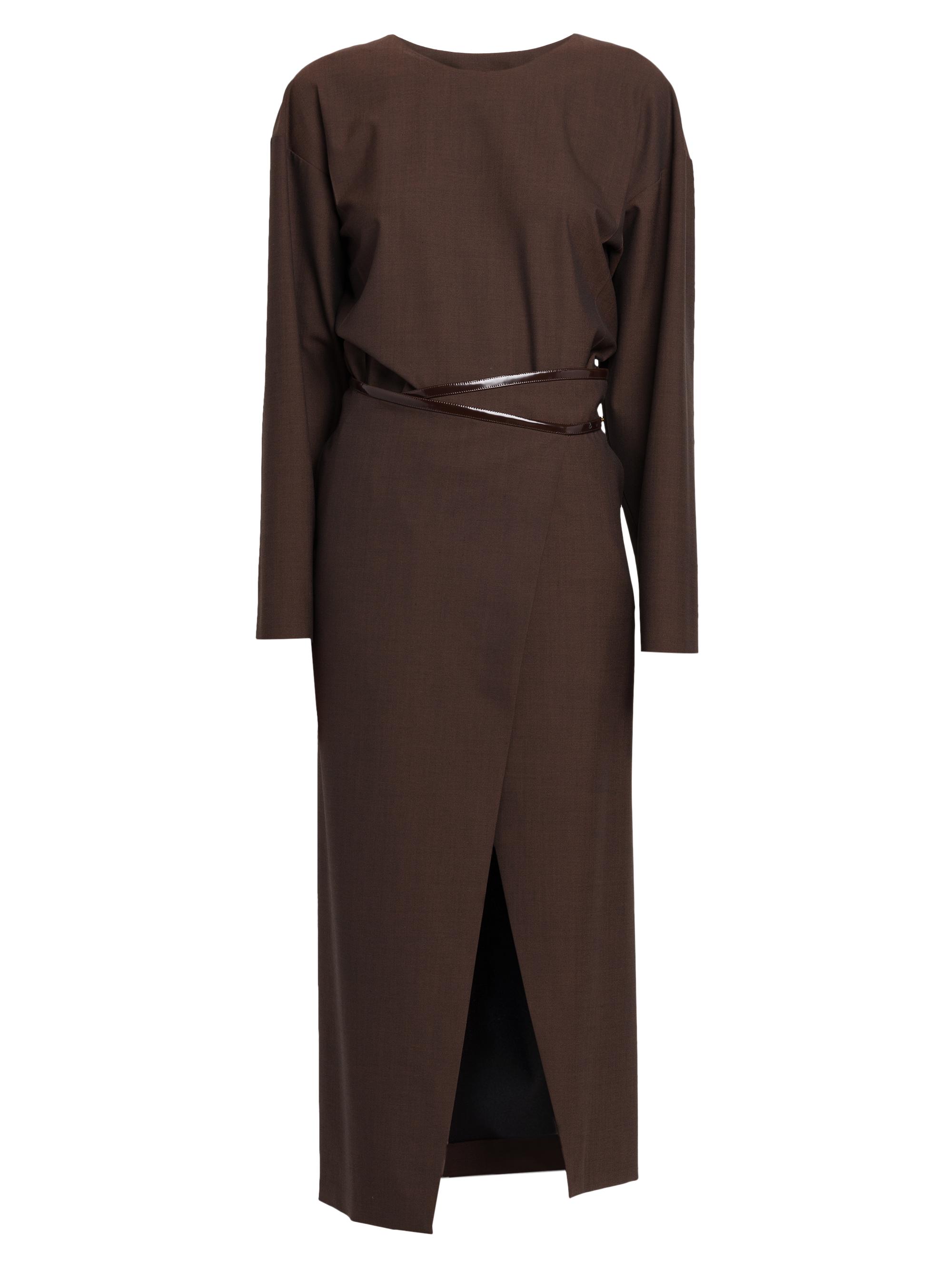 Philosophy di Lorenzo Serafini Women's Belted Midi-Dress - Brown