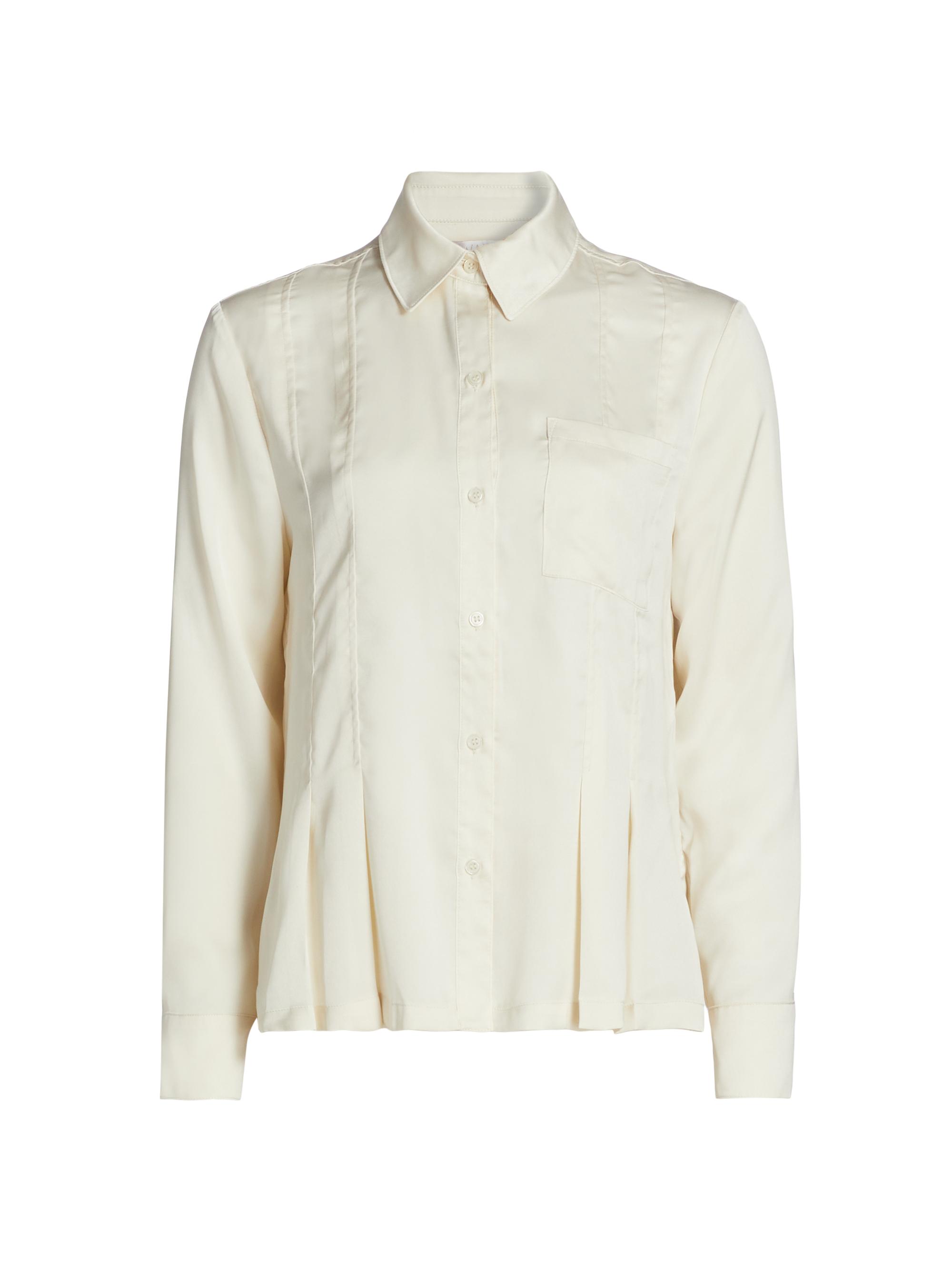 Wayf Women's Porter Pleated-Hem Shirt - Cream