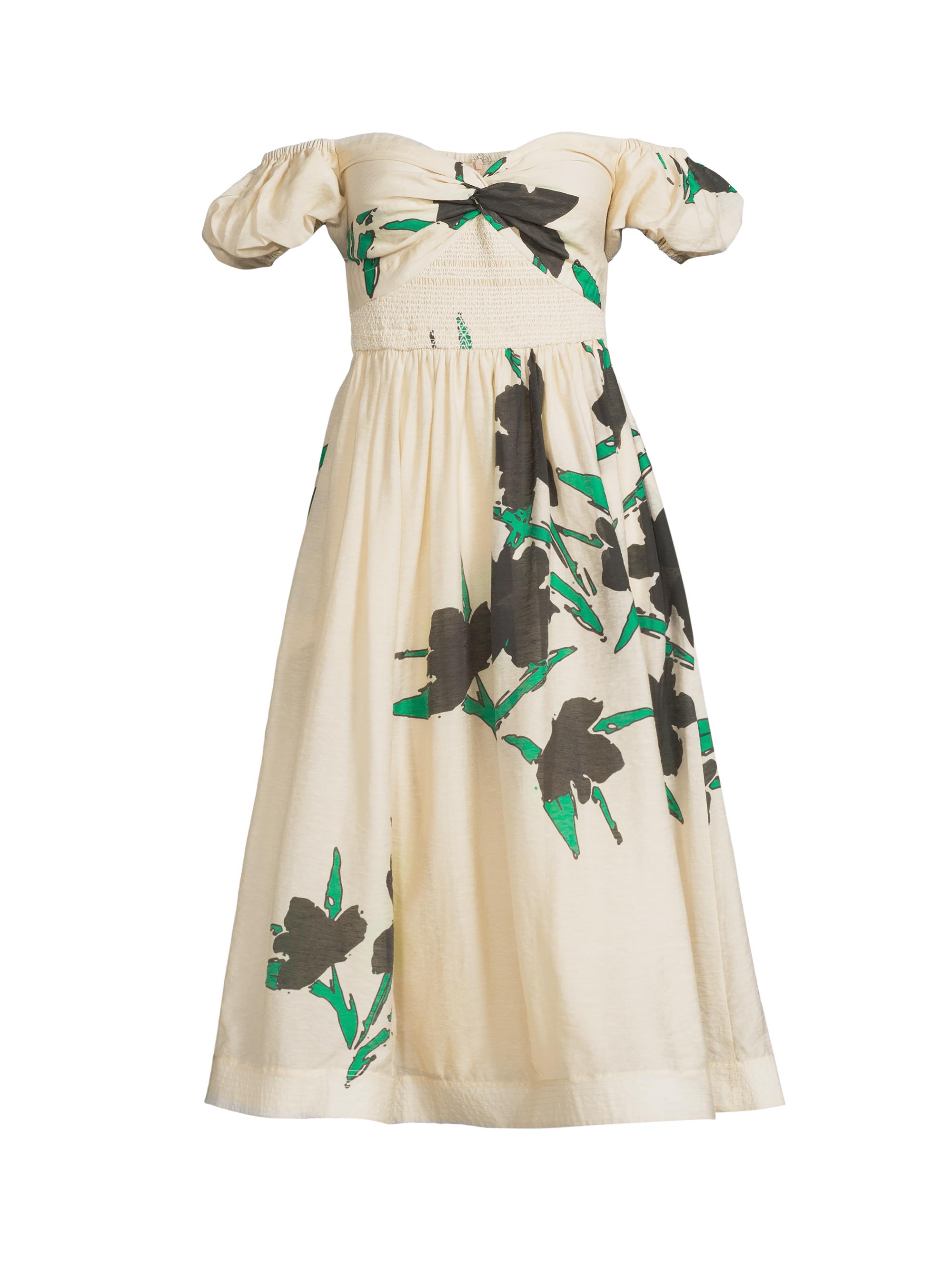 Hope for Flowers Women's Floral Off-The-Shoulder Midi-Dress - Tossed Floral