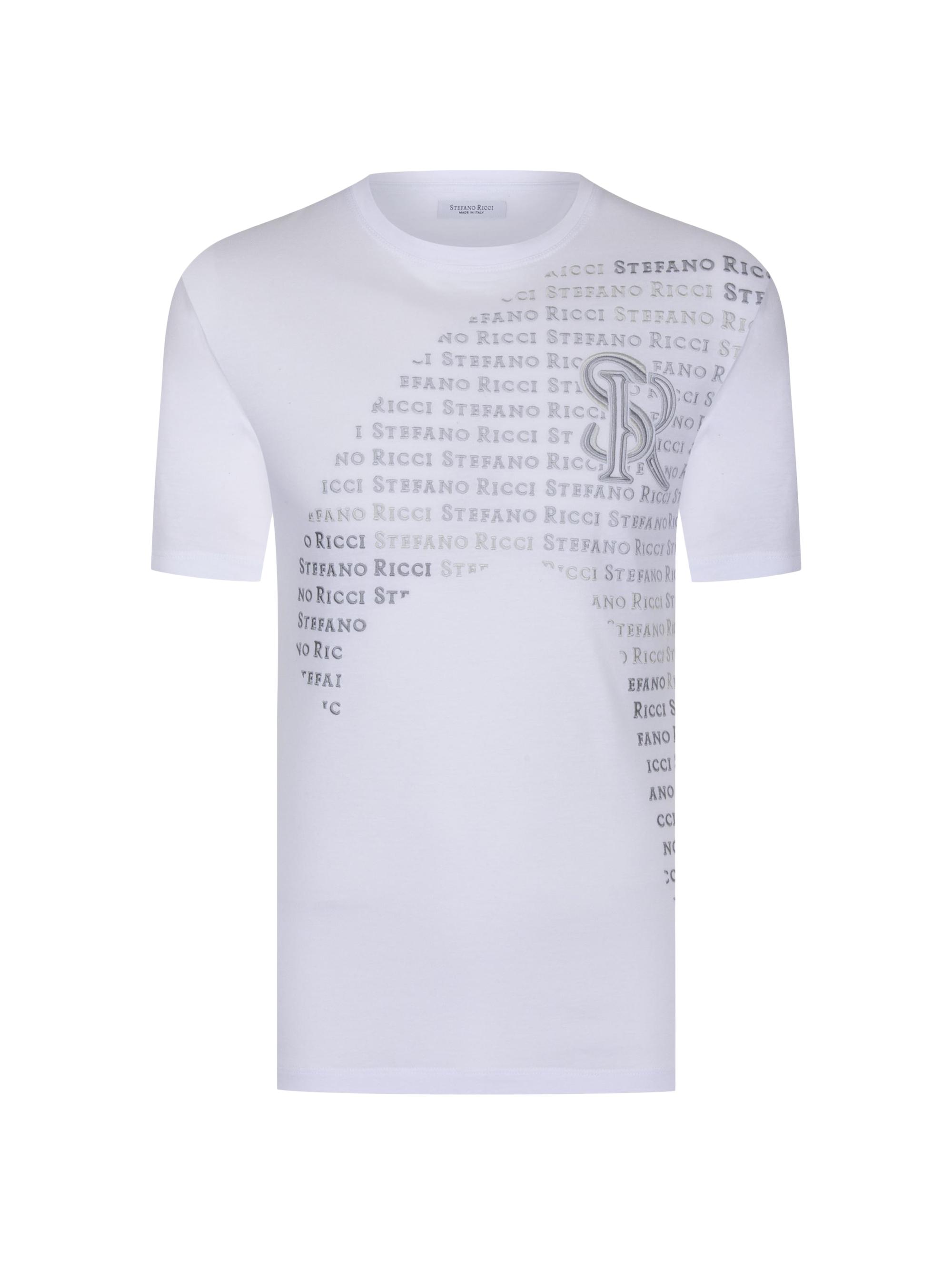 Stefano Ricci Men's T-Shirt with Cotton Blend - White