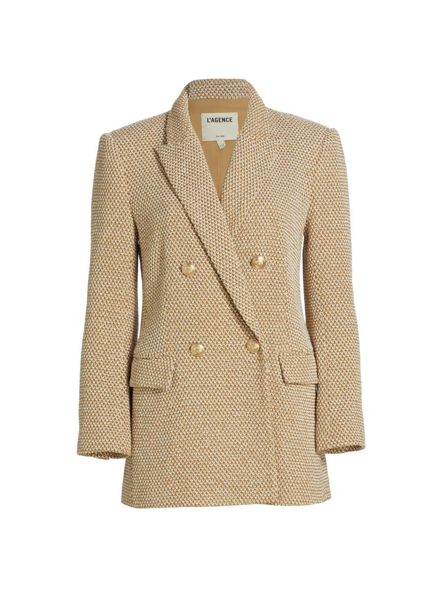 L'AGENCE Riva Tweed Double-Breasted Blazer | Saks Fifth Avenue