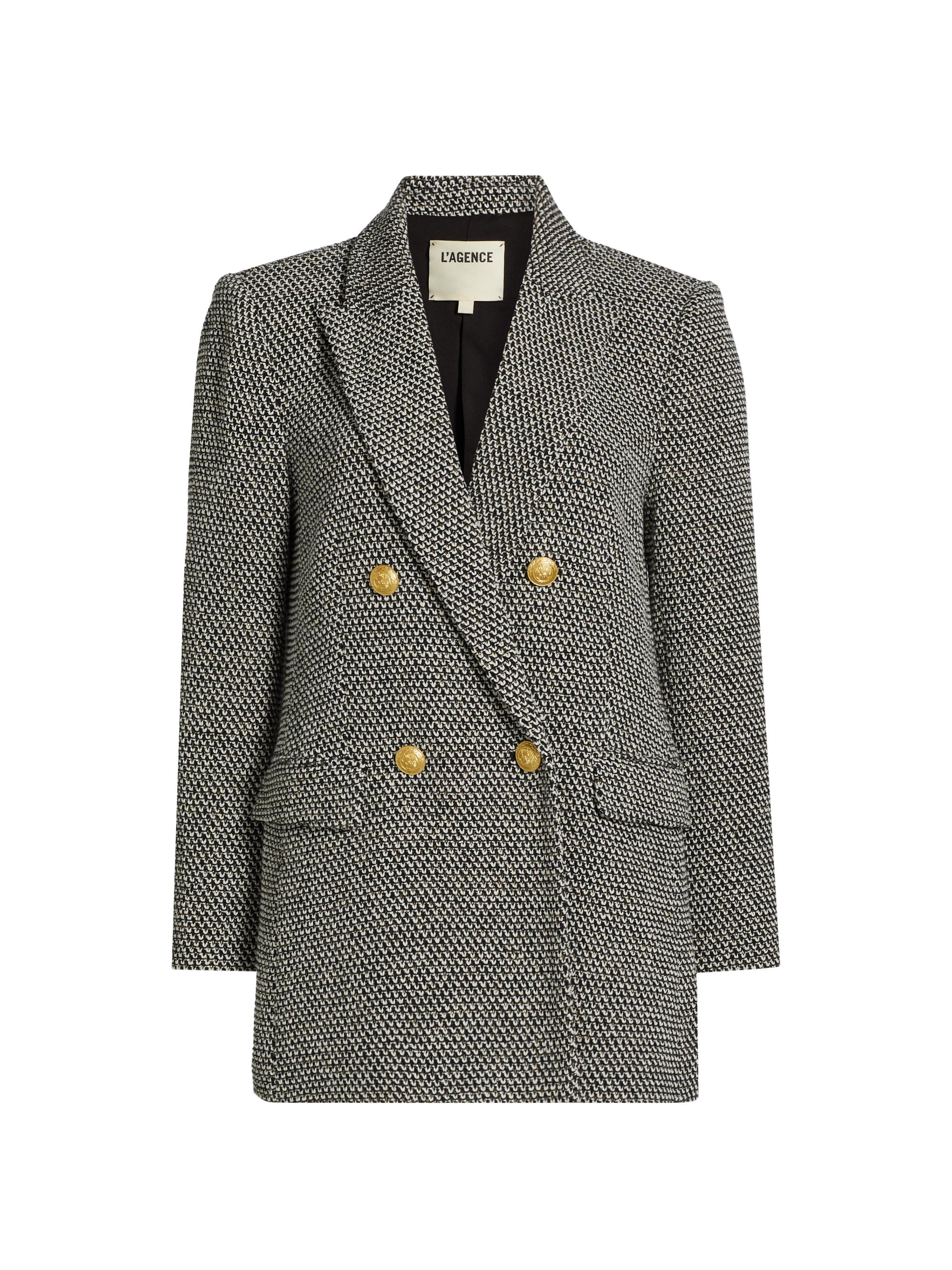 L'AGENCE Riva Tweed Double-Breasted Blazer | Saks Fifth Avenue