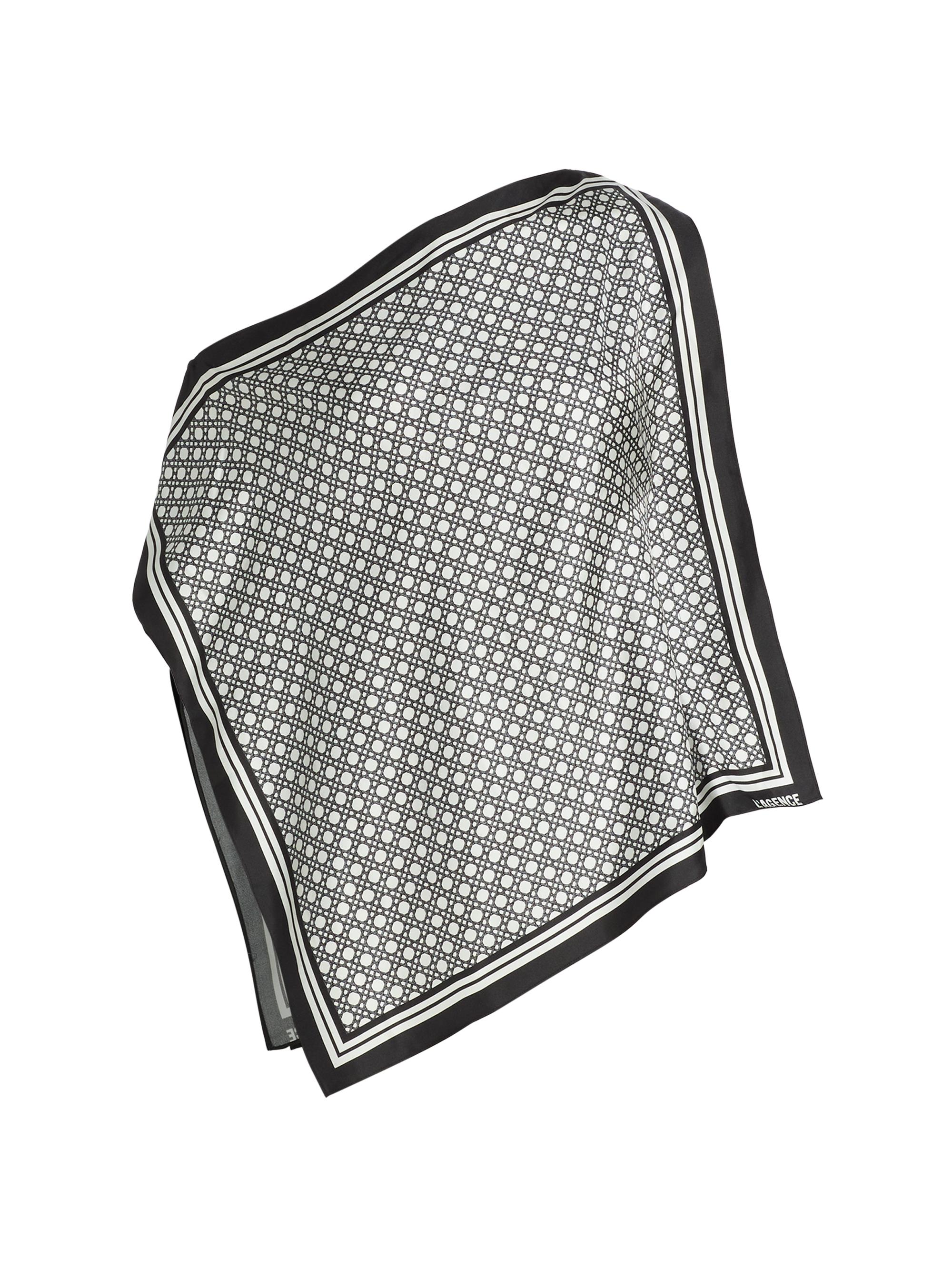 L'AGENCE Women's Oskar One-Shoulder Scarf Top - Black Bamboo Rattan