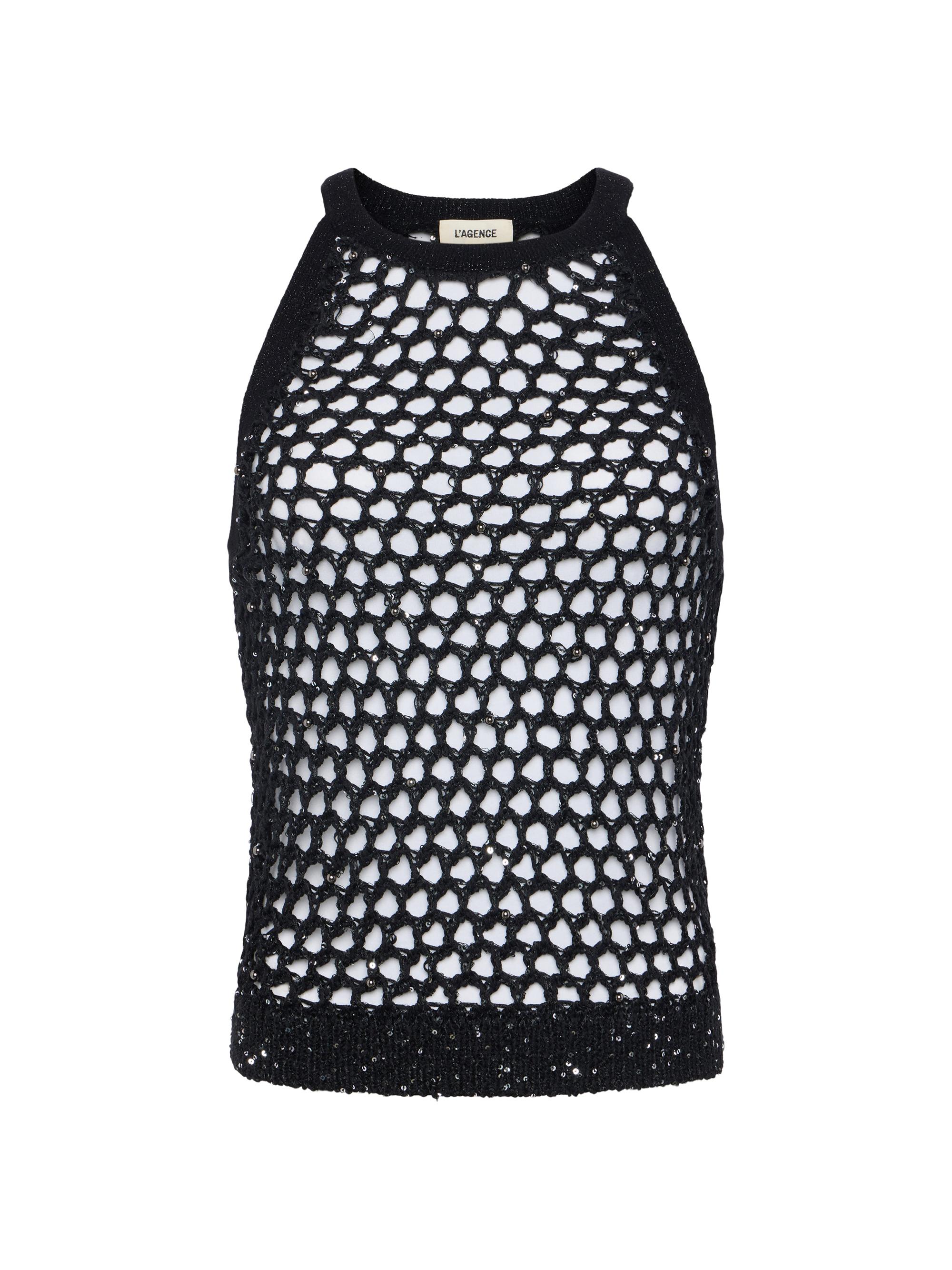 L'AGENCE Women's Parmida Net Tank -  Turquoise Beads