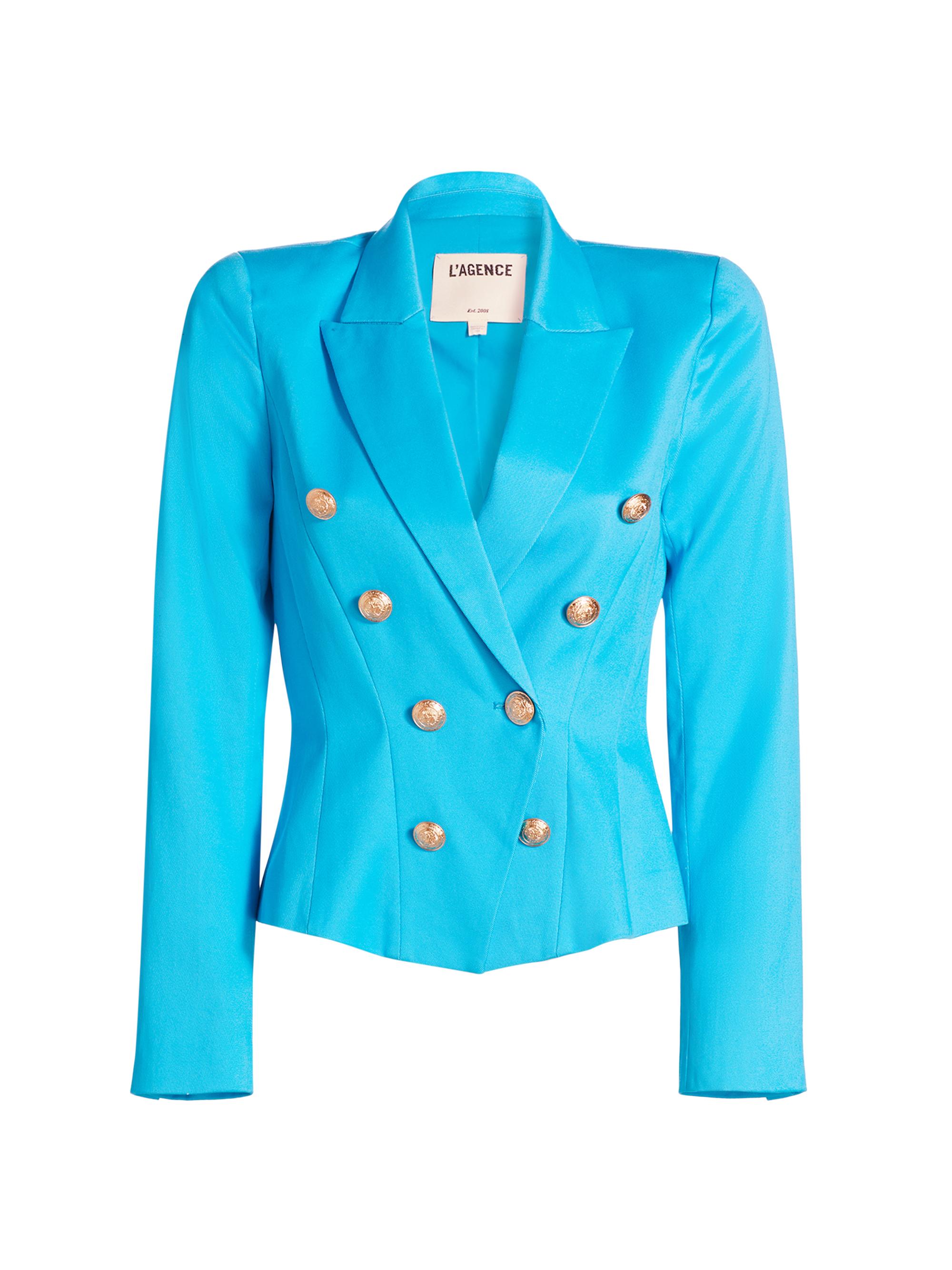 L'AGENCE Women's Bethany Structured Blazer - Bright Aqua