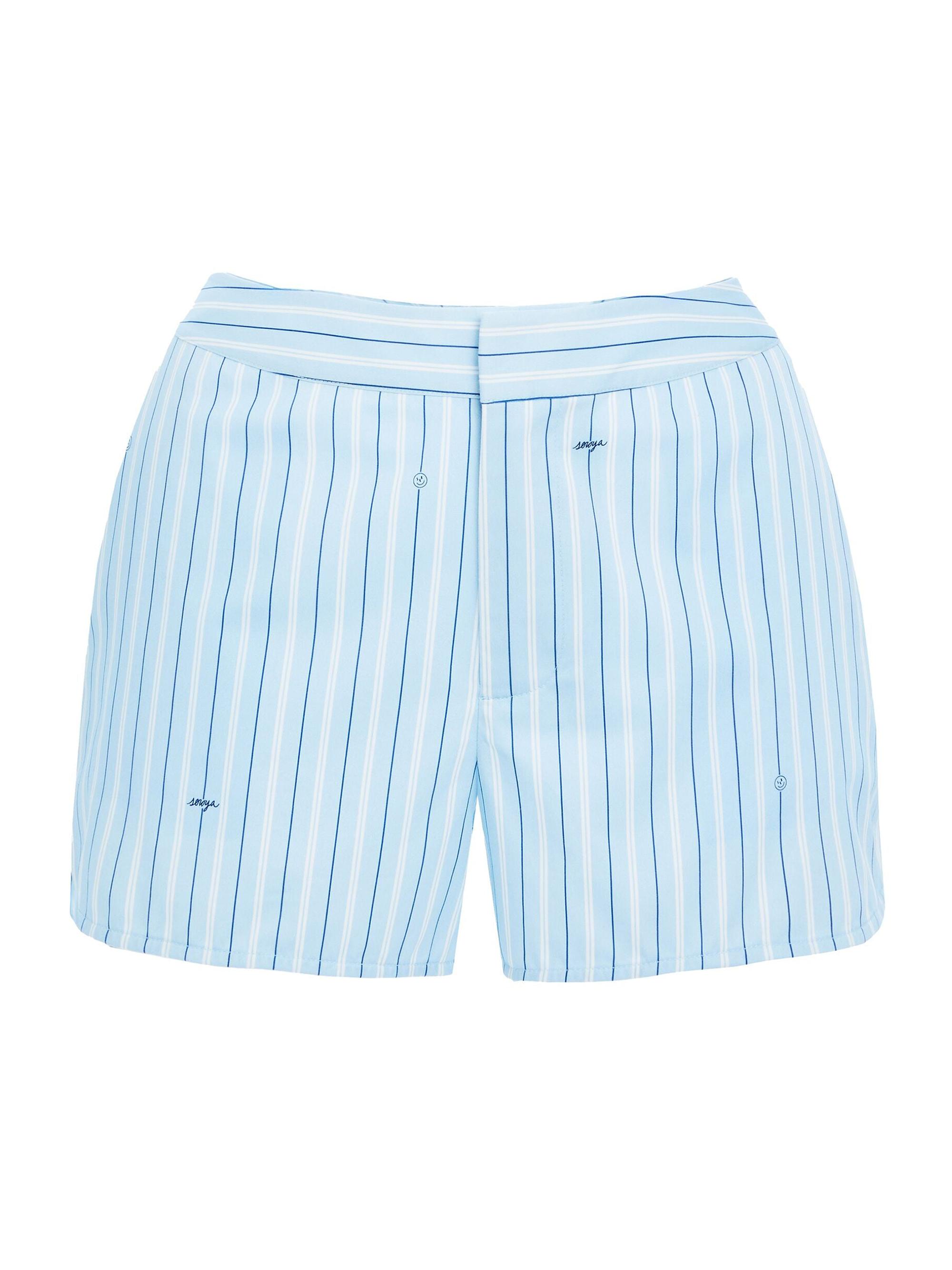 Ser.o.ya Women's Lillian Shorts - Powder Blue Stripe