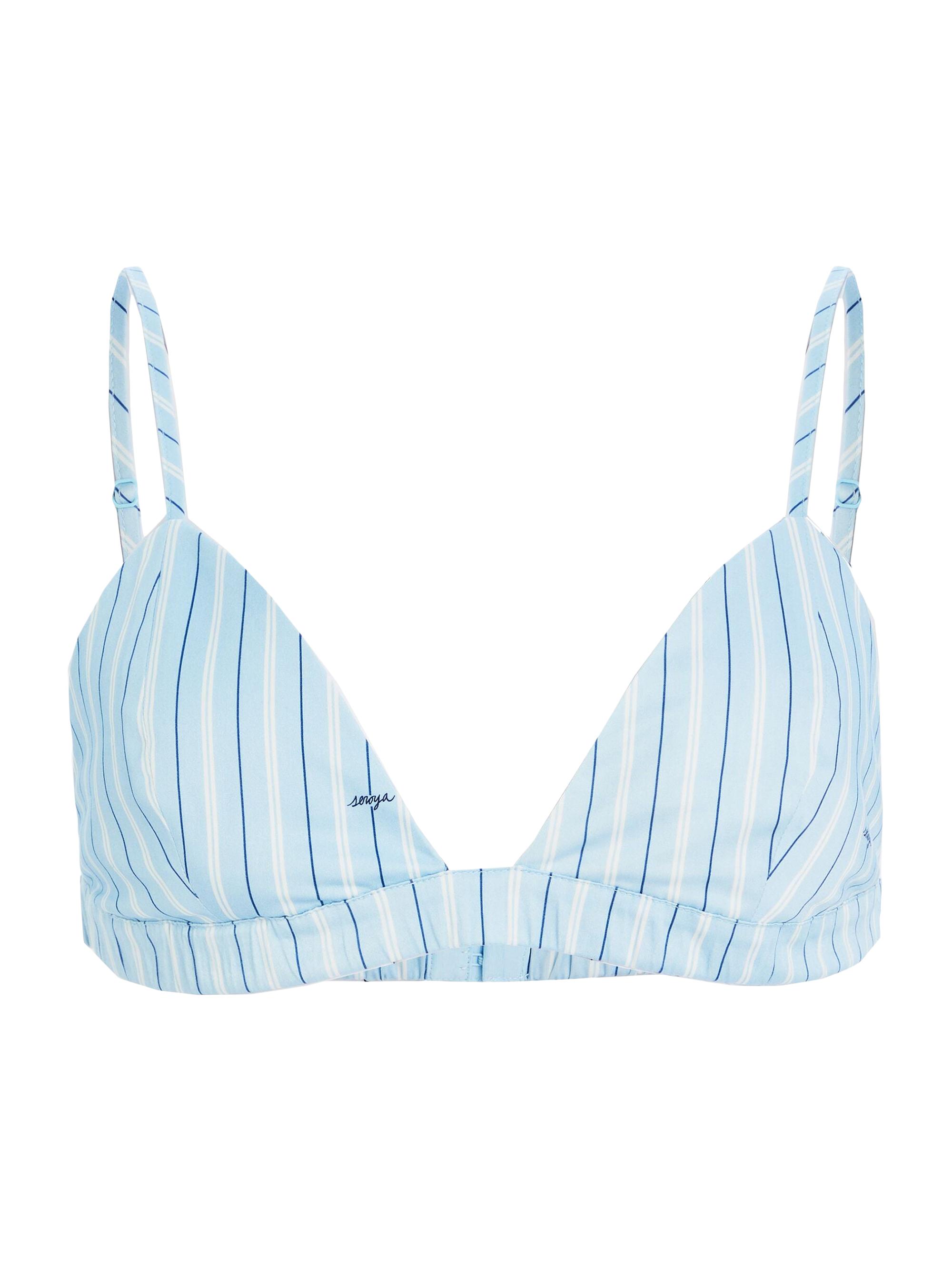 Ser.o.ya Women's Lacey Bralette Top - Powder Blue Stripe