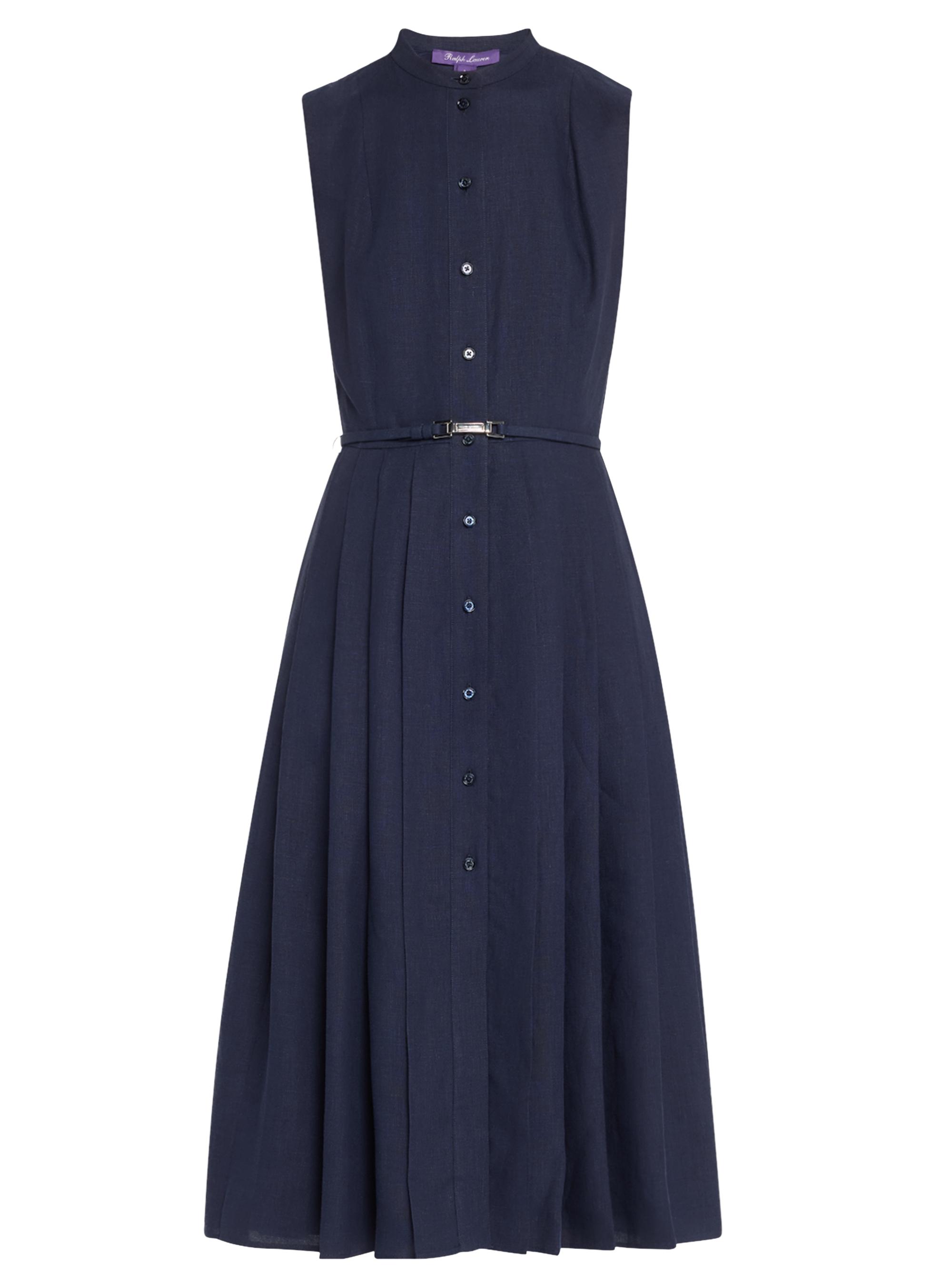 Ralph Lauren Collection Women's Kennedi Linen-Silk Belted A-Line Midi-Shirtdress - Luxnavy