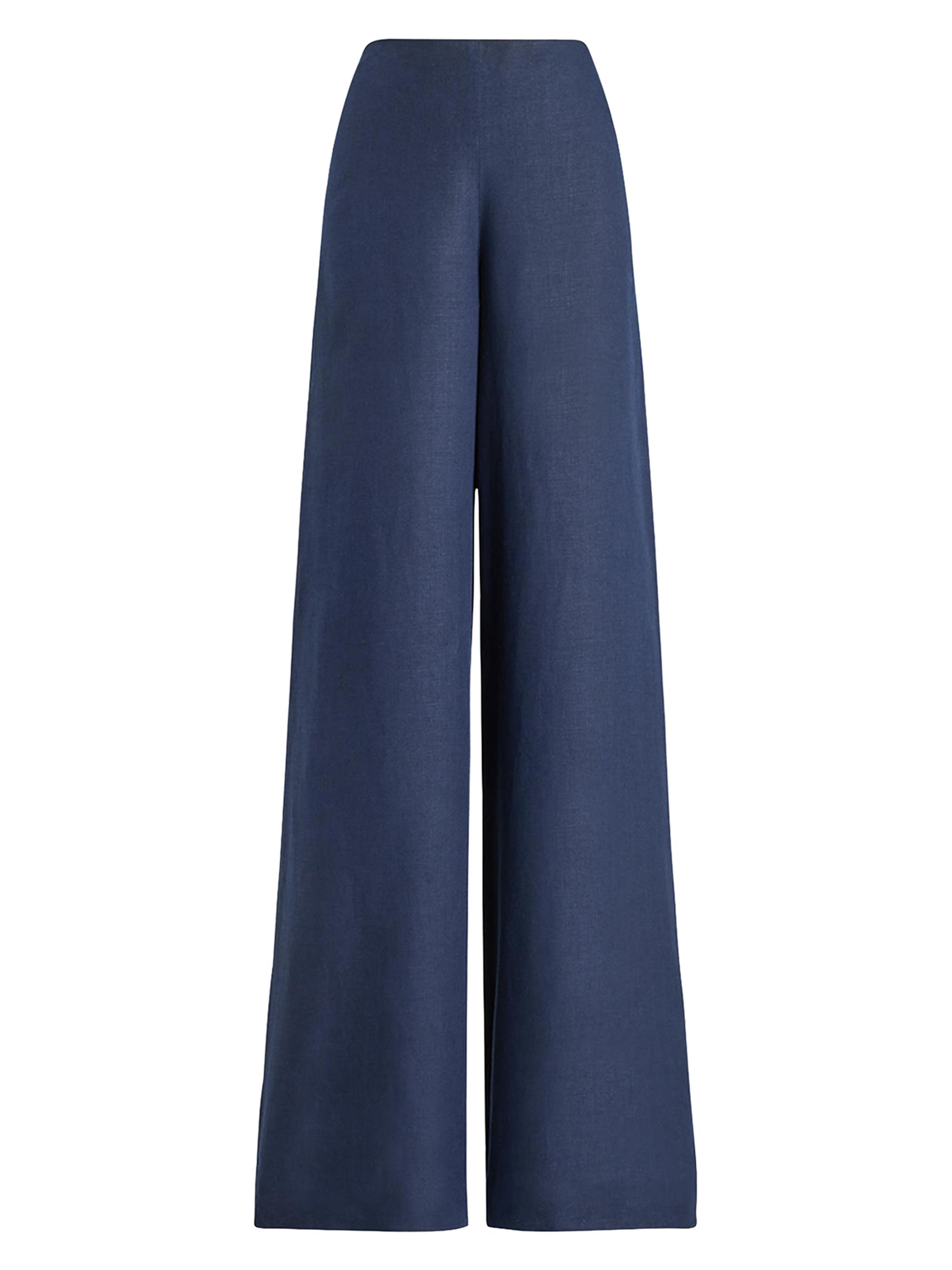 Ralph Lauren Collection Women's Daria Linen High-Rise Wide-Leg Pants - Lux Navy