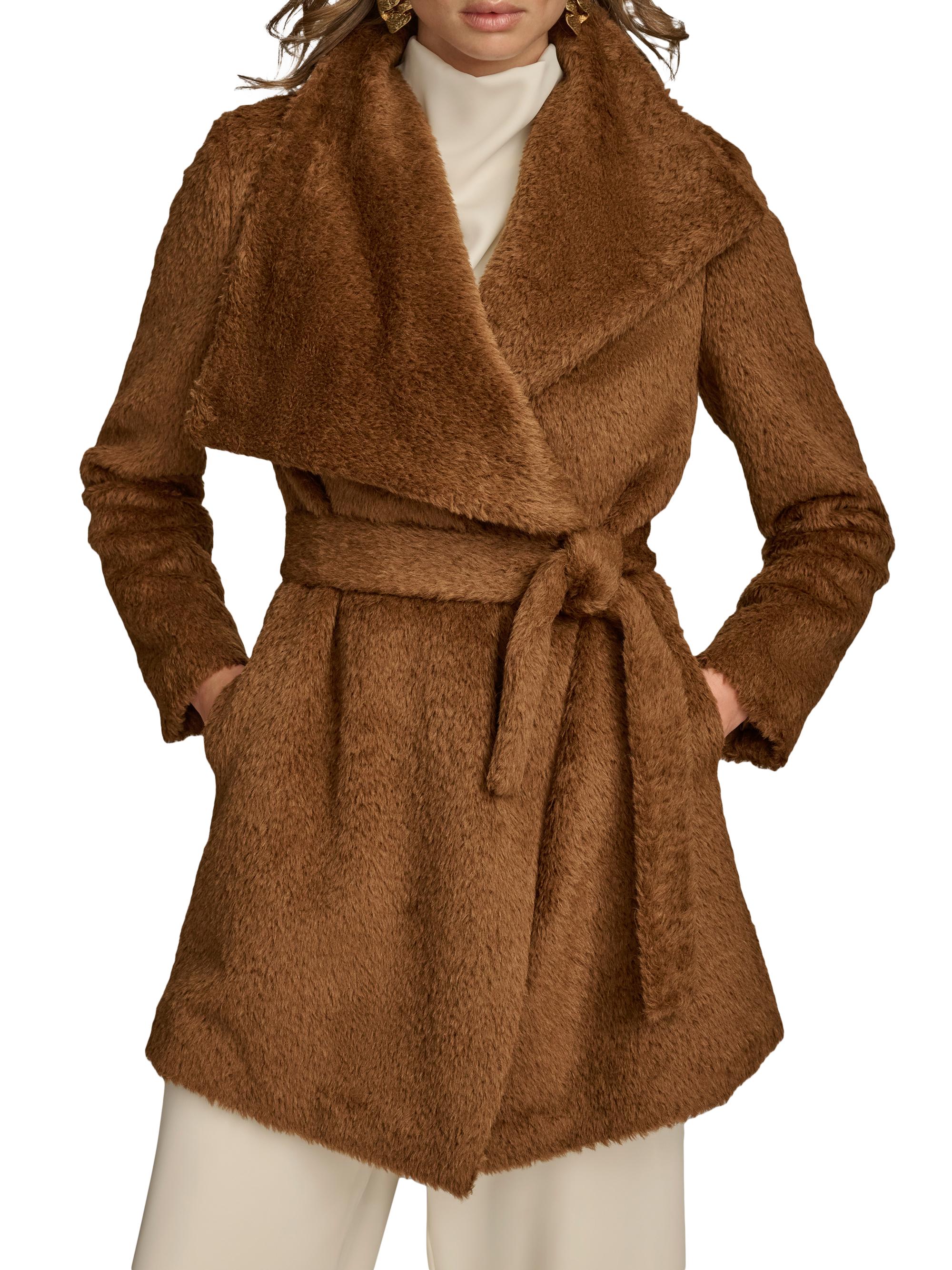 Donna Karan New York Wool-Blend Belted Wrap Coat Saks Fifth