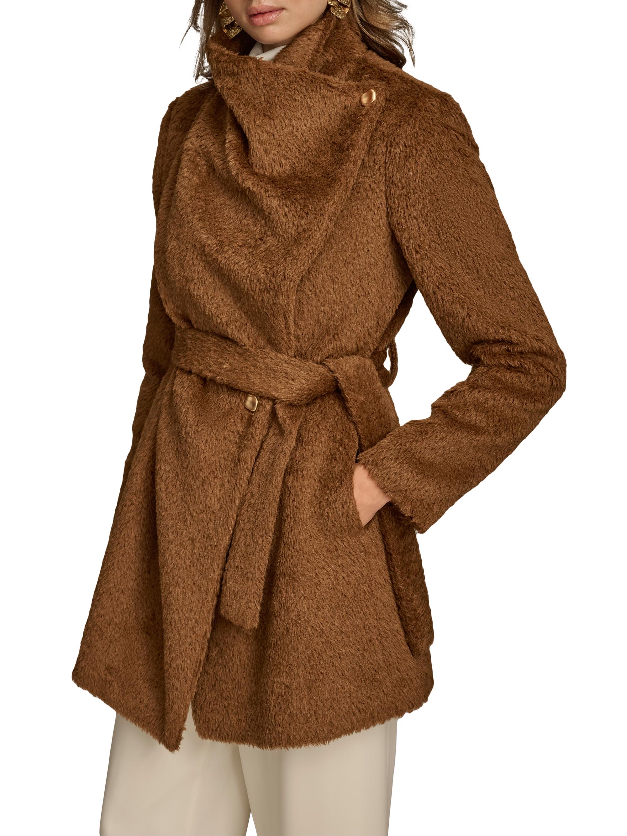 Donna Karan New York Wool-Blend Belted Wrap Coat Saks Fifth Avenue