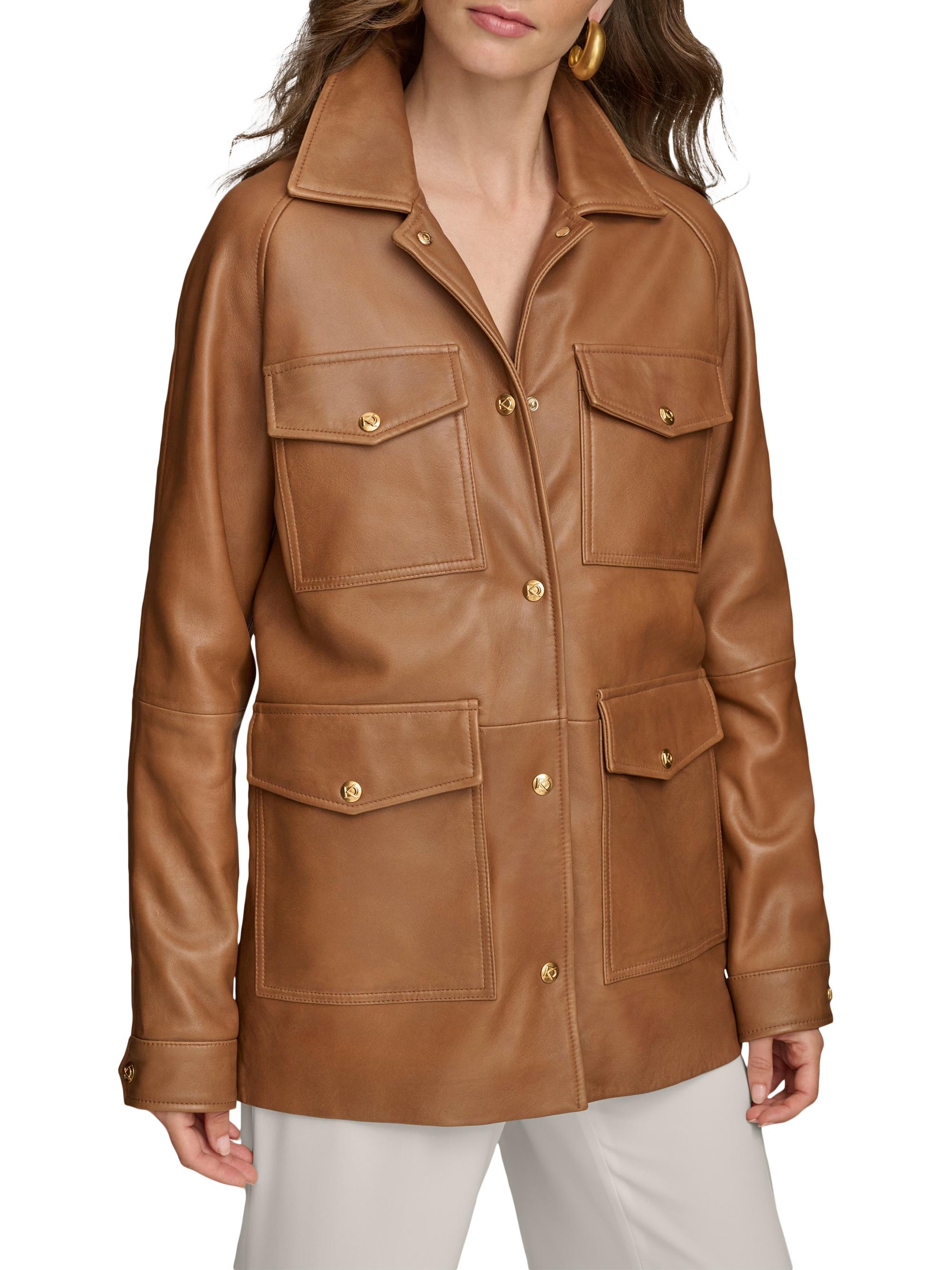 Donna Karan New York Leather Field Jacket | Saks Fifth Avenue