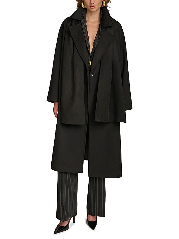 Shop Donna Karan New York Wool-Blend Belted Scarf Coat Shop Donna Karan New York Wool-Blend Belted Scarf Coat