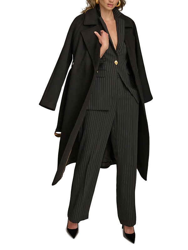 Shop Donna Karan New York Wool-Blend Belted Scarf Coat Shop Donna Karan New York Wool-Blend Belted Scarf Coat