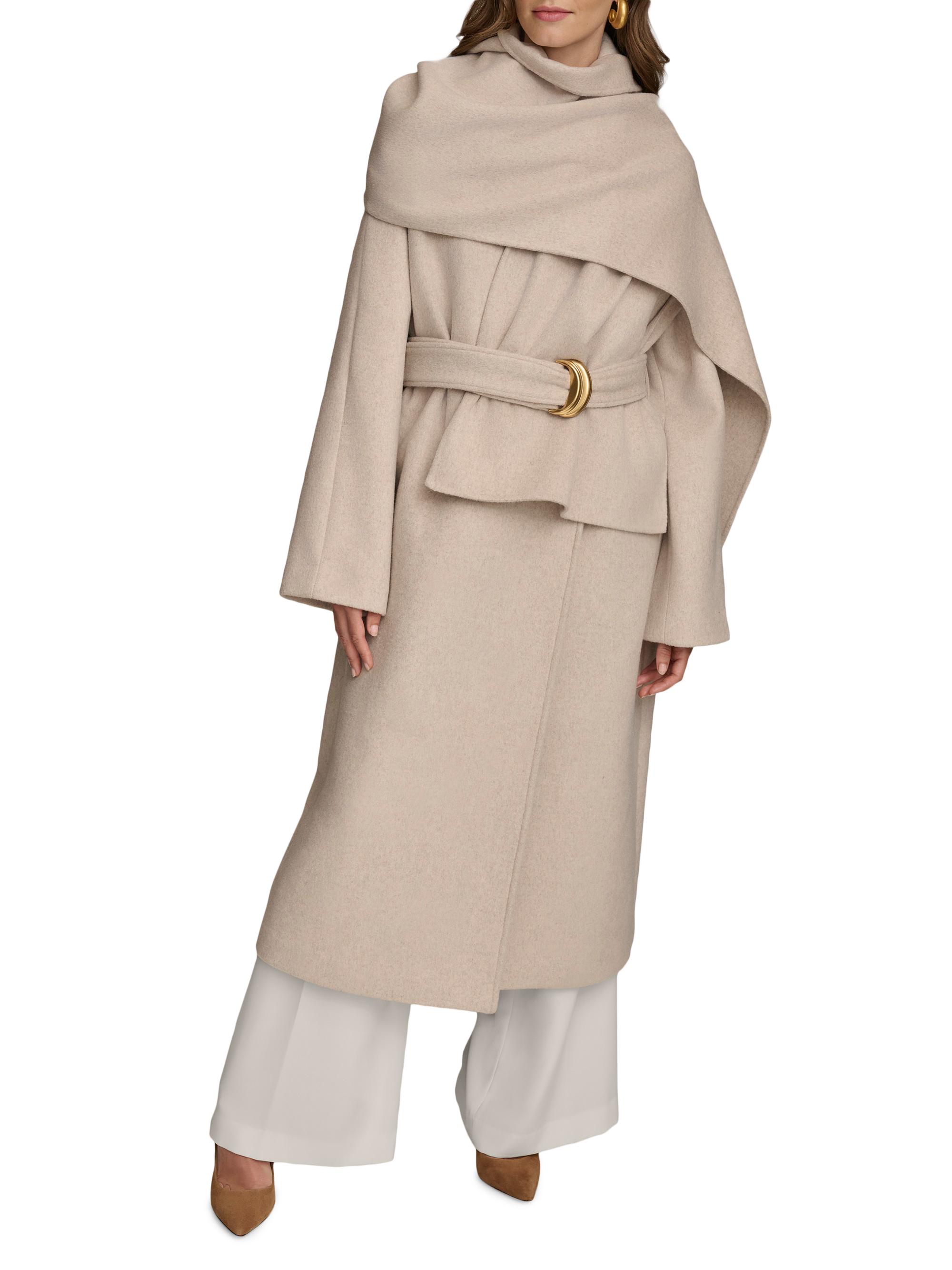 Donna Karan New York Wool-Blend Belted Scarf Coat | Saks Fifth Avenue