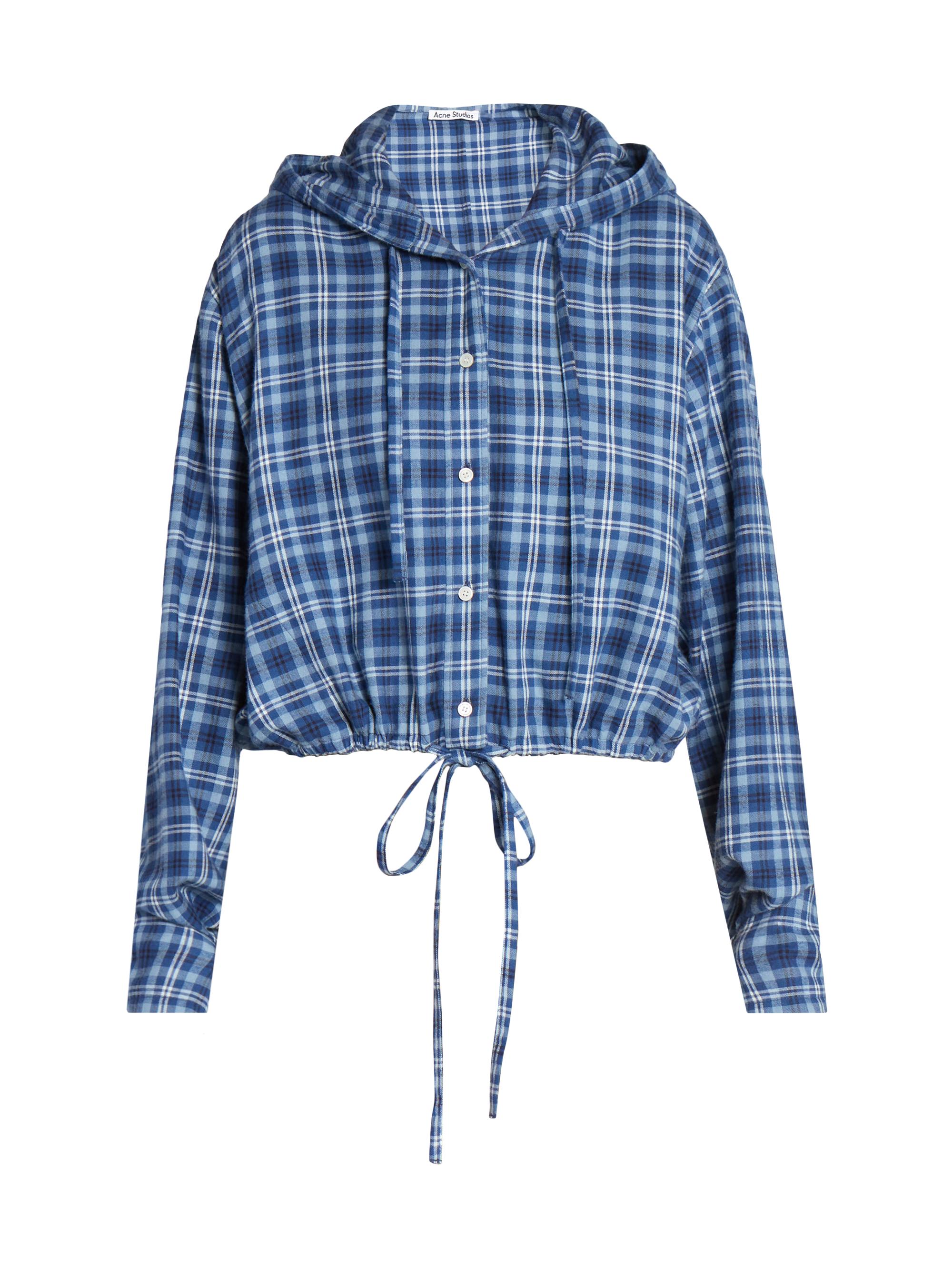 Acne Studios Flannel Check Cotton Hooded Top | Saks Fifth Avenue