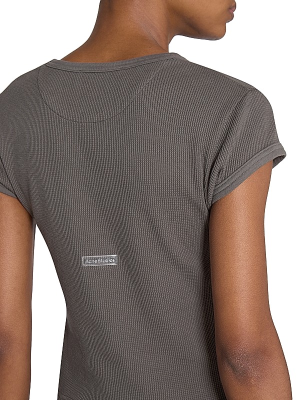 Shop Acne Studios Emrie Waffle-Knit Logo T-Shirt | Saks Shop Acne Studios Emrie Waffle-Knit Logo T-Shirt | Saks