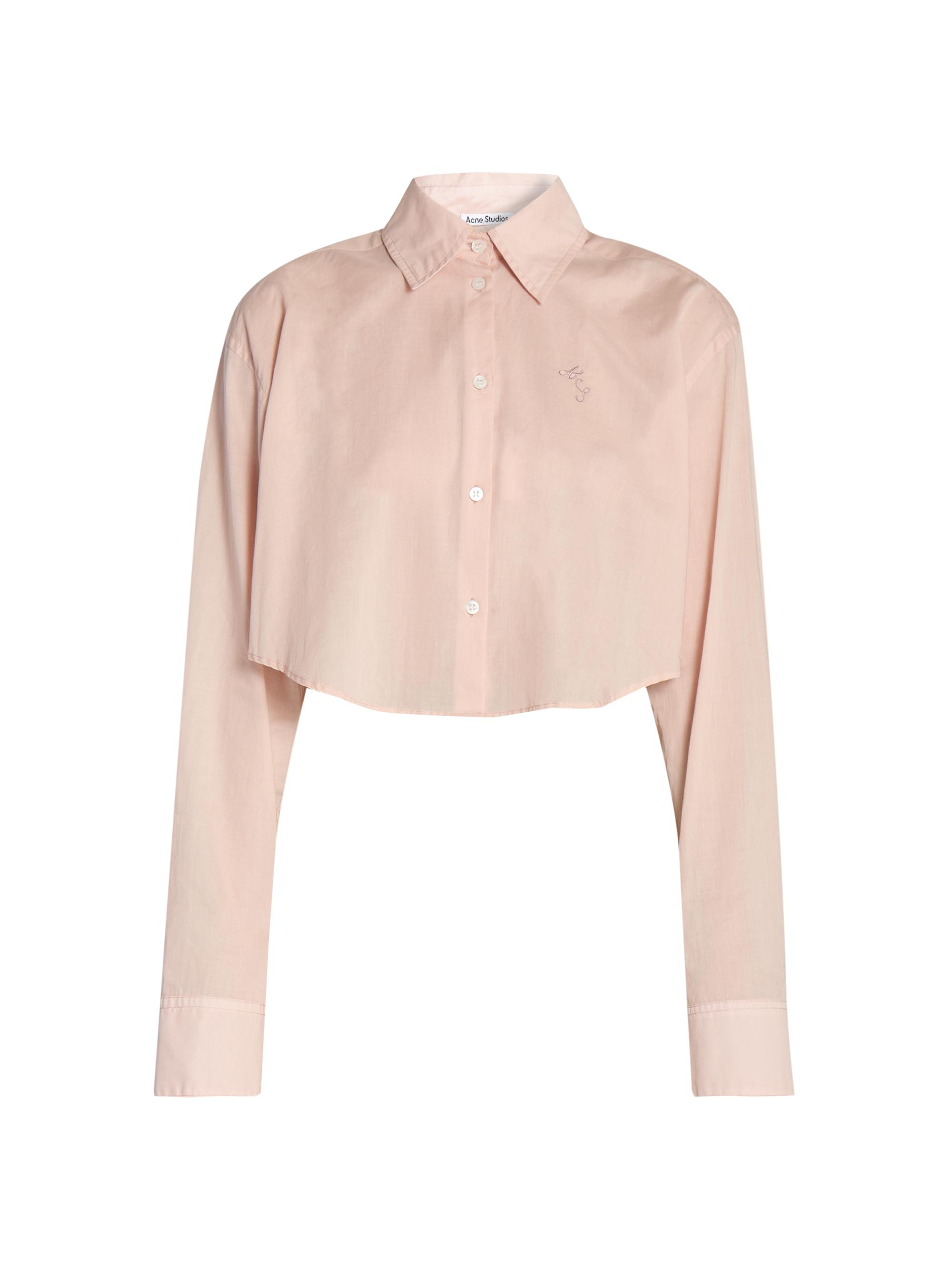 Acne Studios Women's Satai Cotton Crop Shirt - Dusty Pink