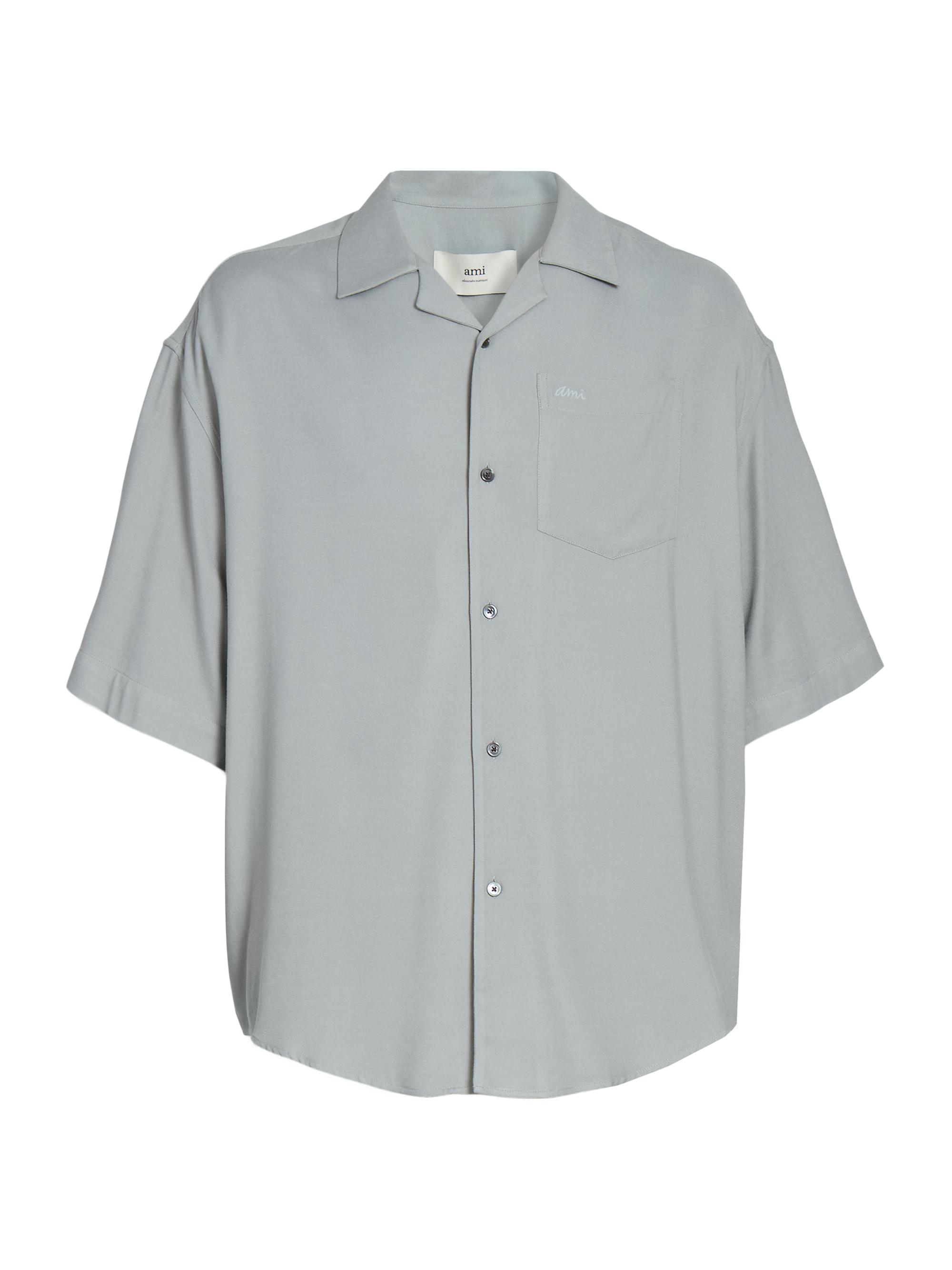 AMI Paris Men's Boxy Camp Shirt - Clay Blue