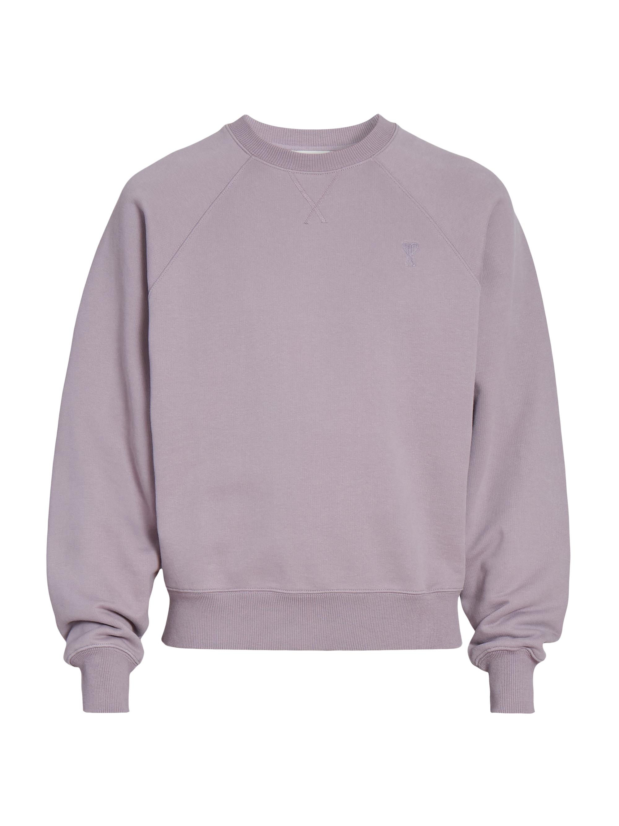 AMI Paris Men's Boxy Embroidered Logo Sweatshirt - Lilac
