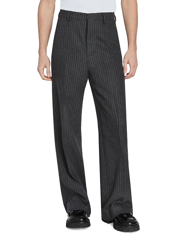 Shop AMI Paris Pinstriped Wide-Leg Wool Trousers | Saks Shop AMI Paris Pinstriped Wide-Leg Wool Trousers | Saks