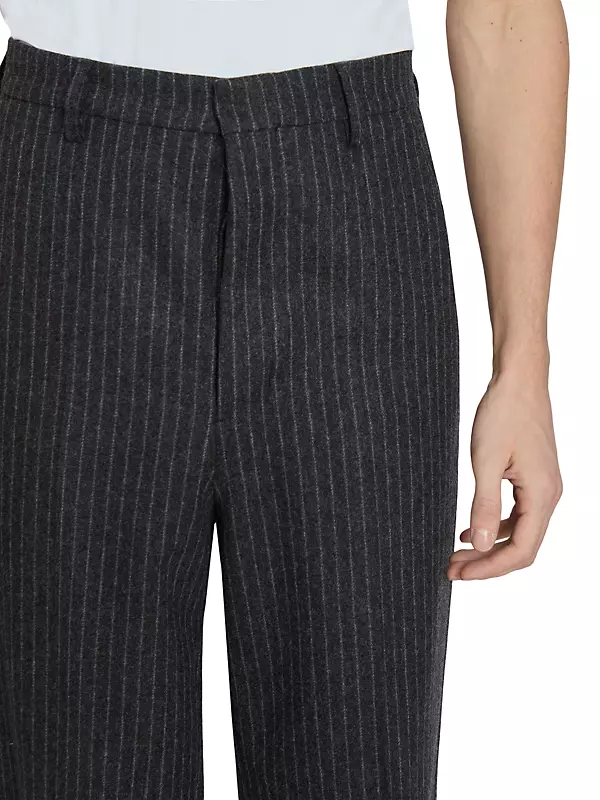 Shop AMI Paris Pinstriped Wide-Leg Wool Trousers | Saks Shop AMI Paris Pinstriped Wide-Leg Wool Trousers | Saks