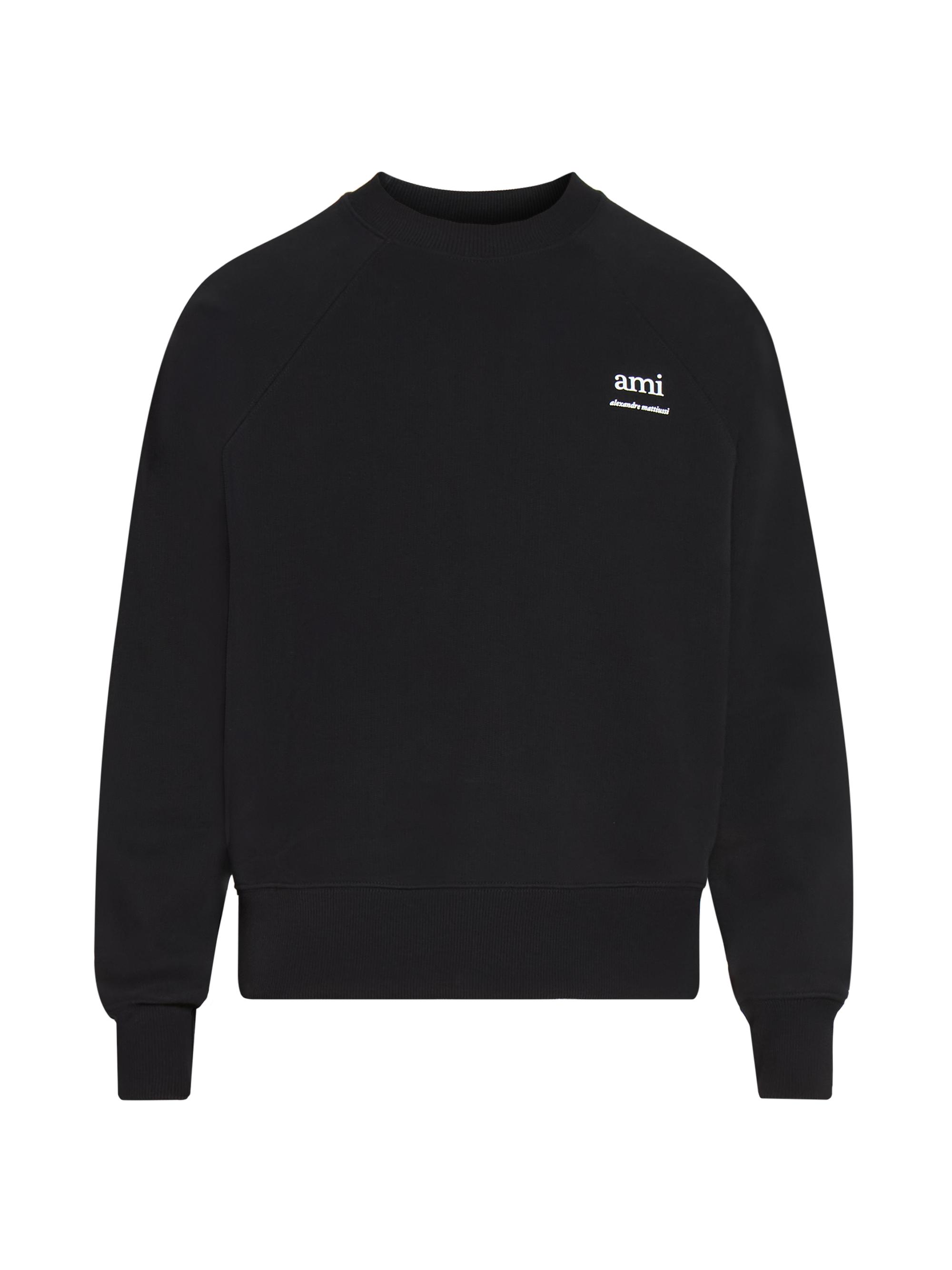 AMI Paris Men's Ami Logo-Embroidered Sweatshirt - Black