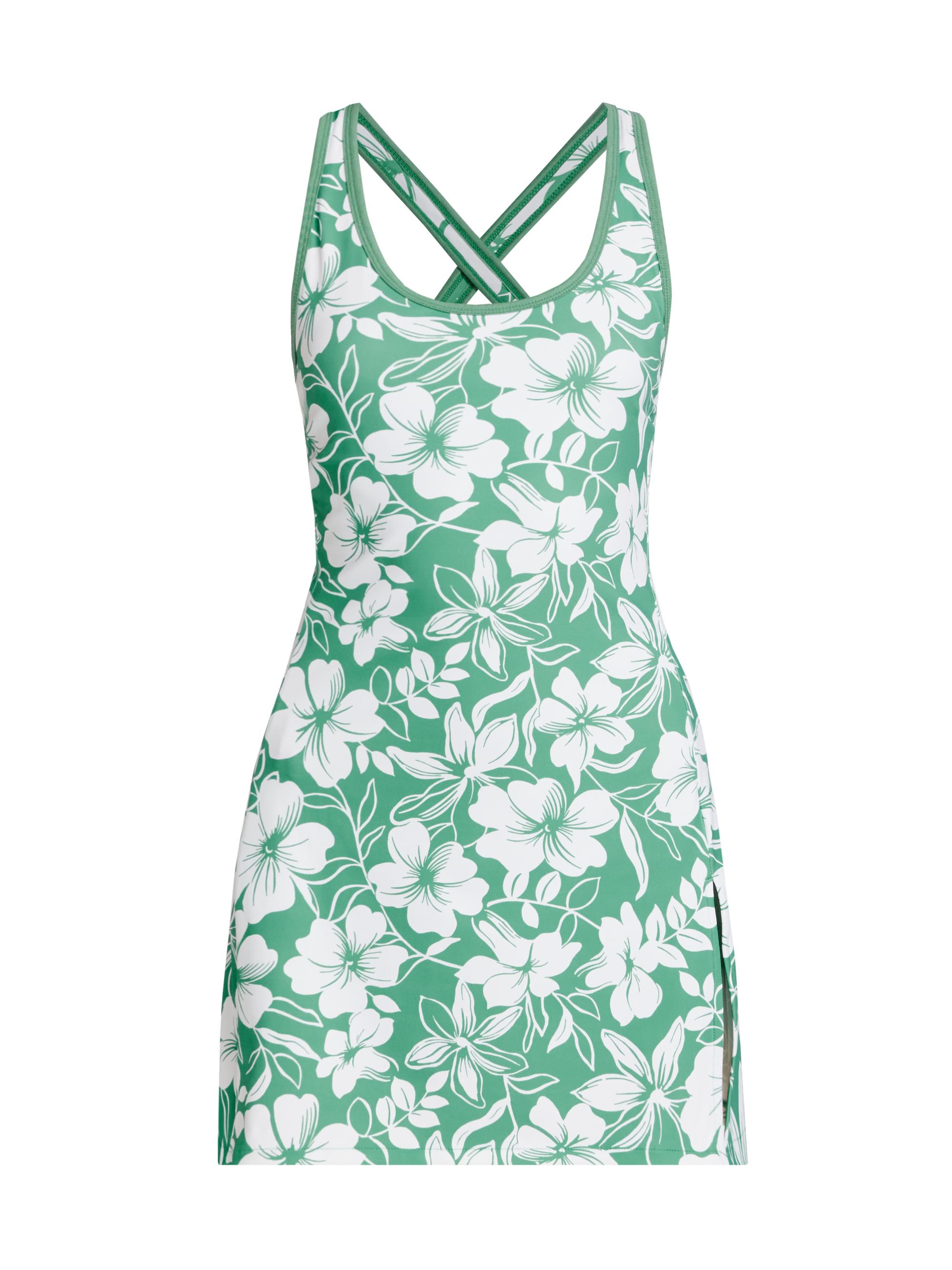 RLX Ralph Lauren Women's Floral Crisscross Interlock Active Dress - Green
