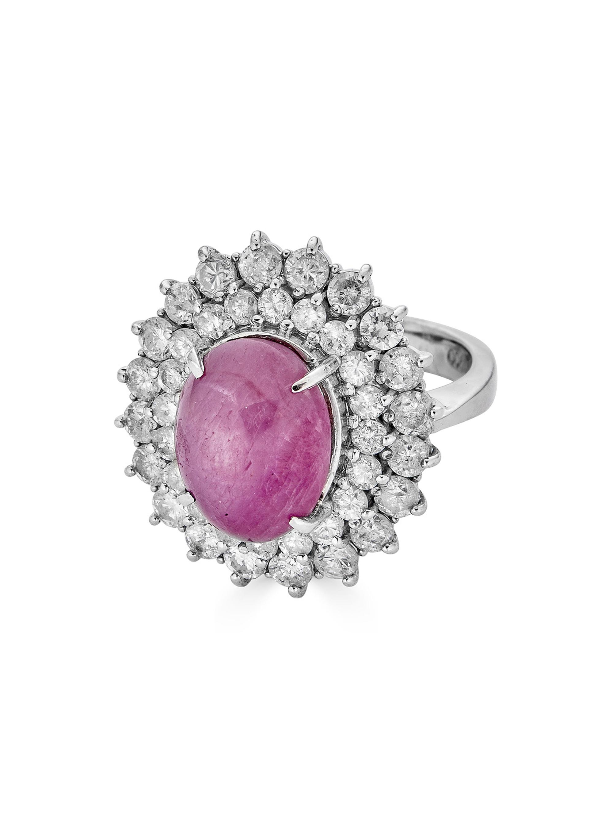 Atlas Fine Women's 18K White Gold, Ruby & 2.20 TCW Diamond Halo Cocktail Ring - White Gold