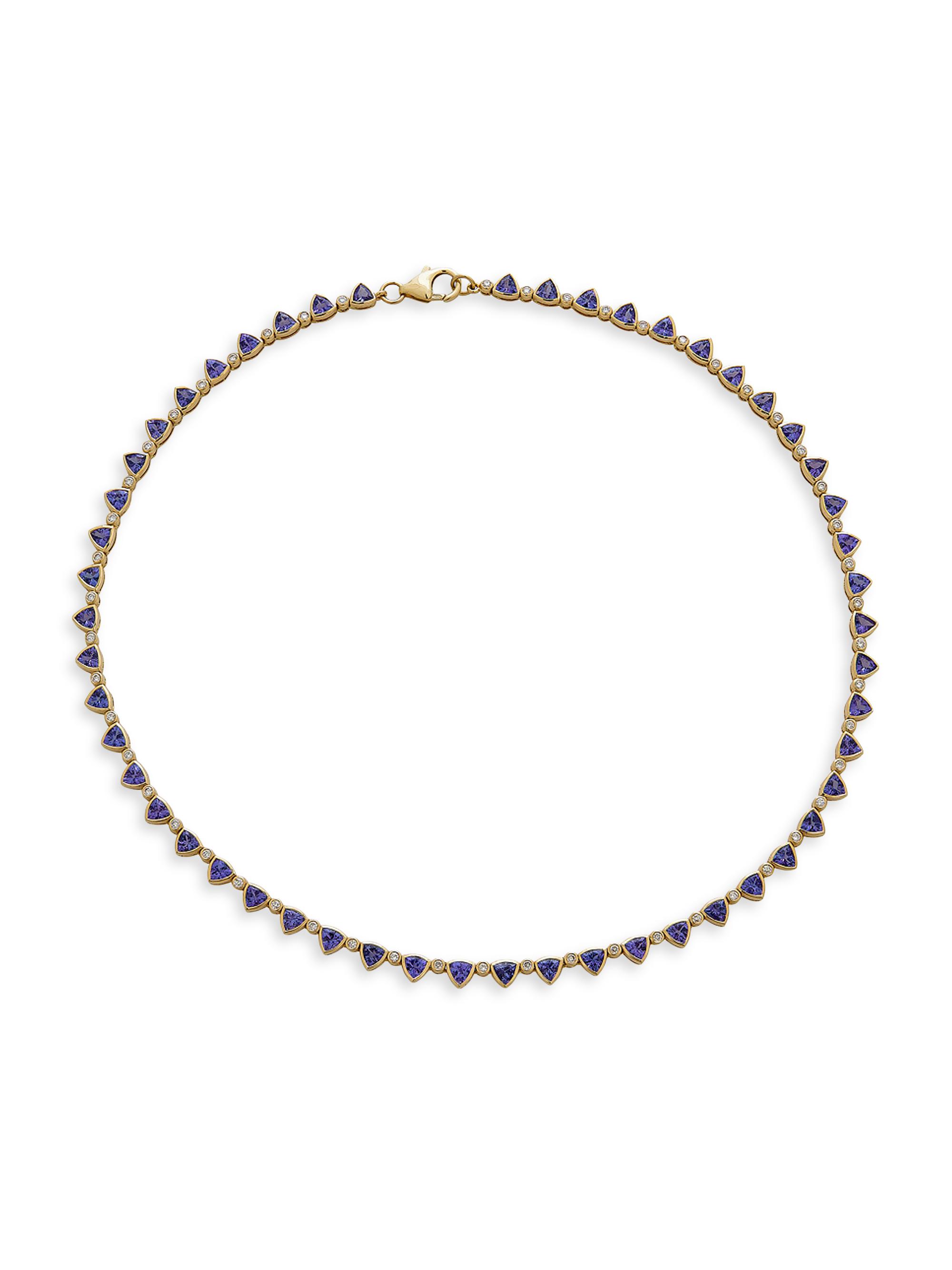 Atlas Fine Women's 14K Yellow Gold, Tanzanite & 0.99 TCW Diamond Necklace - Tanzanite