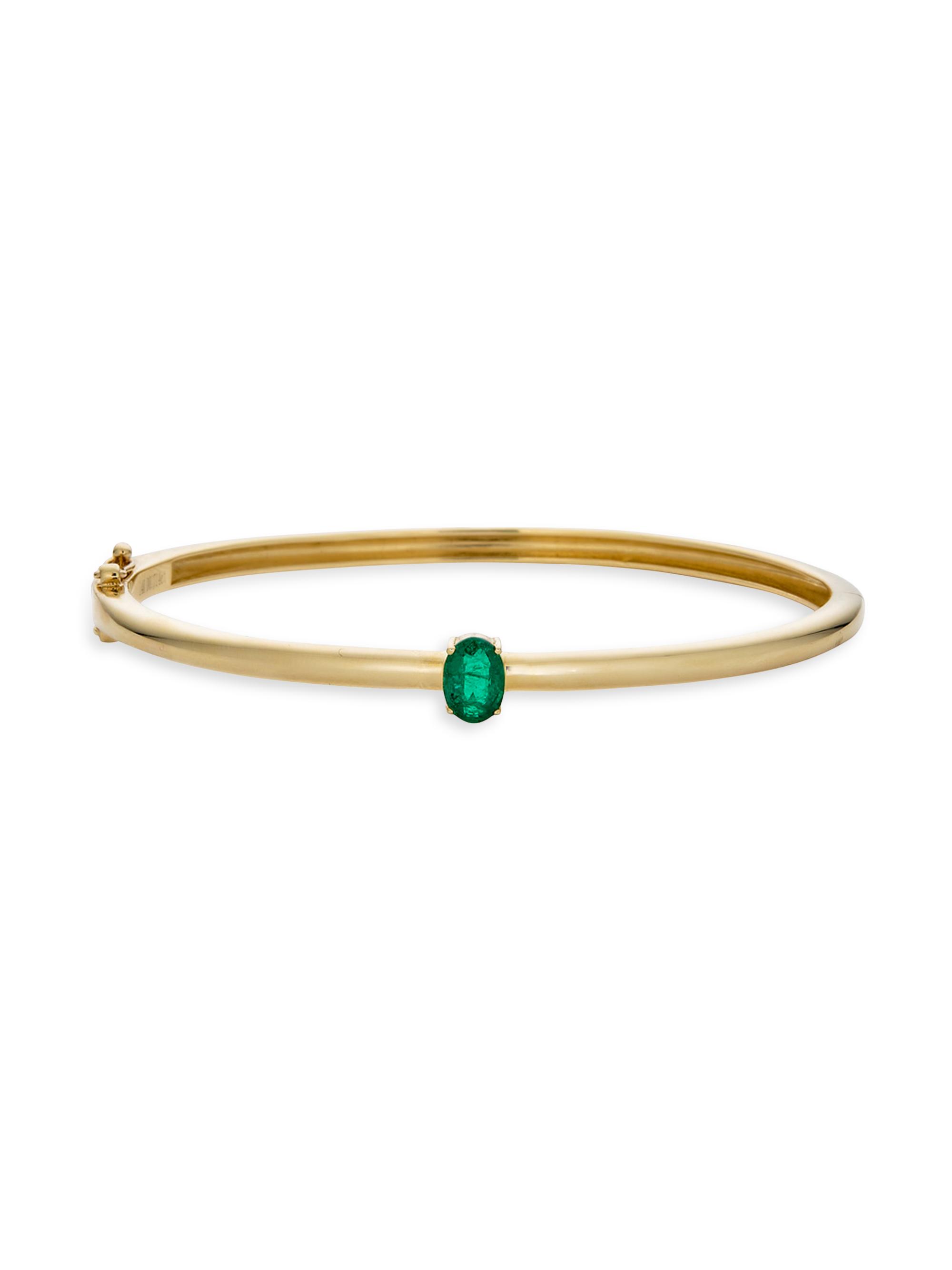 Atlas Fine Women's 14K Yellow Gold & Emerald Bangle - Emerald