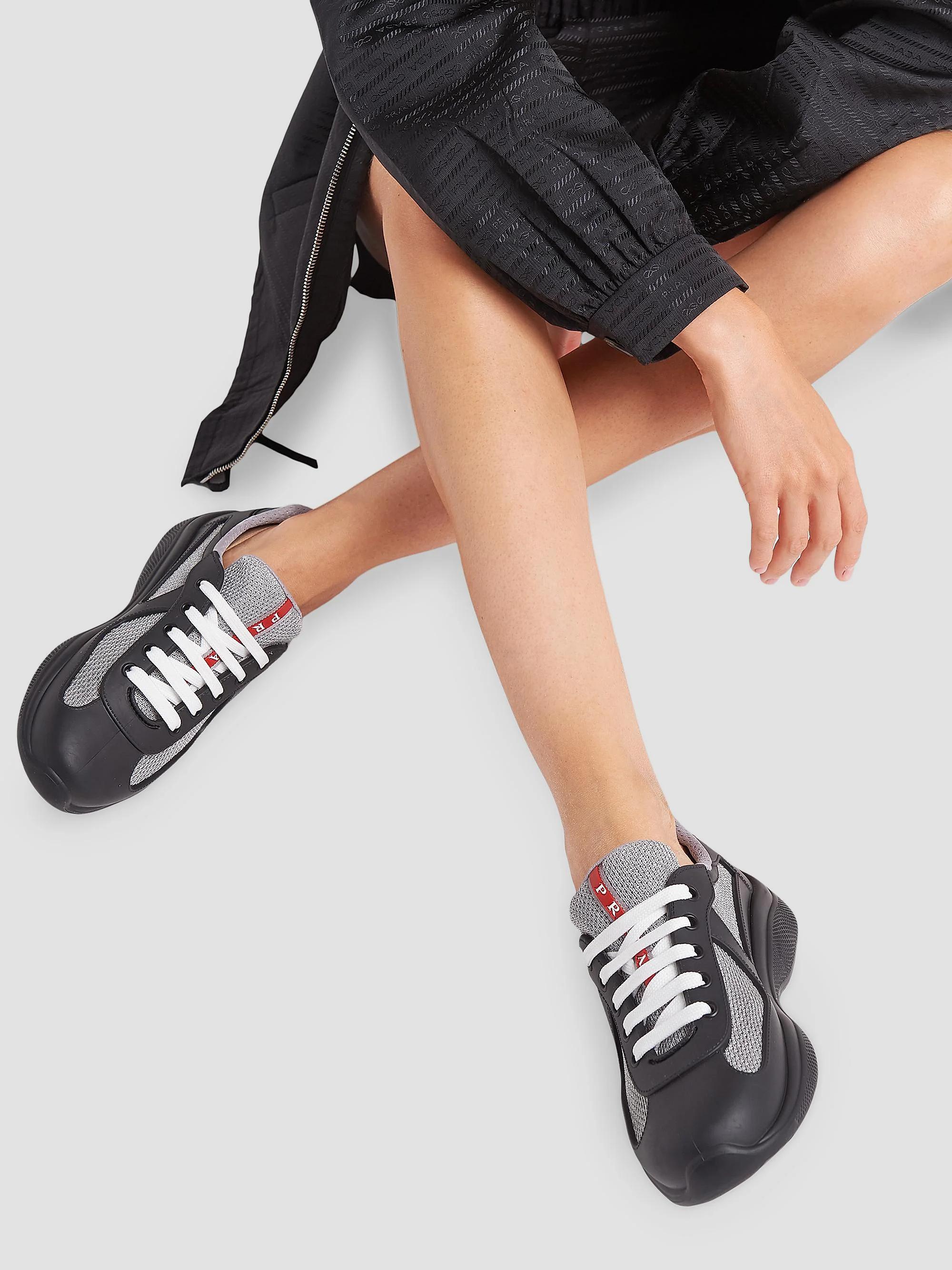 Prada Women's America's Cup Soft Rubber and Bike Fabric Sneakers