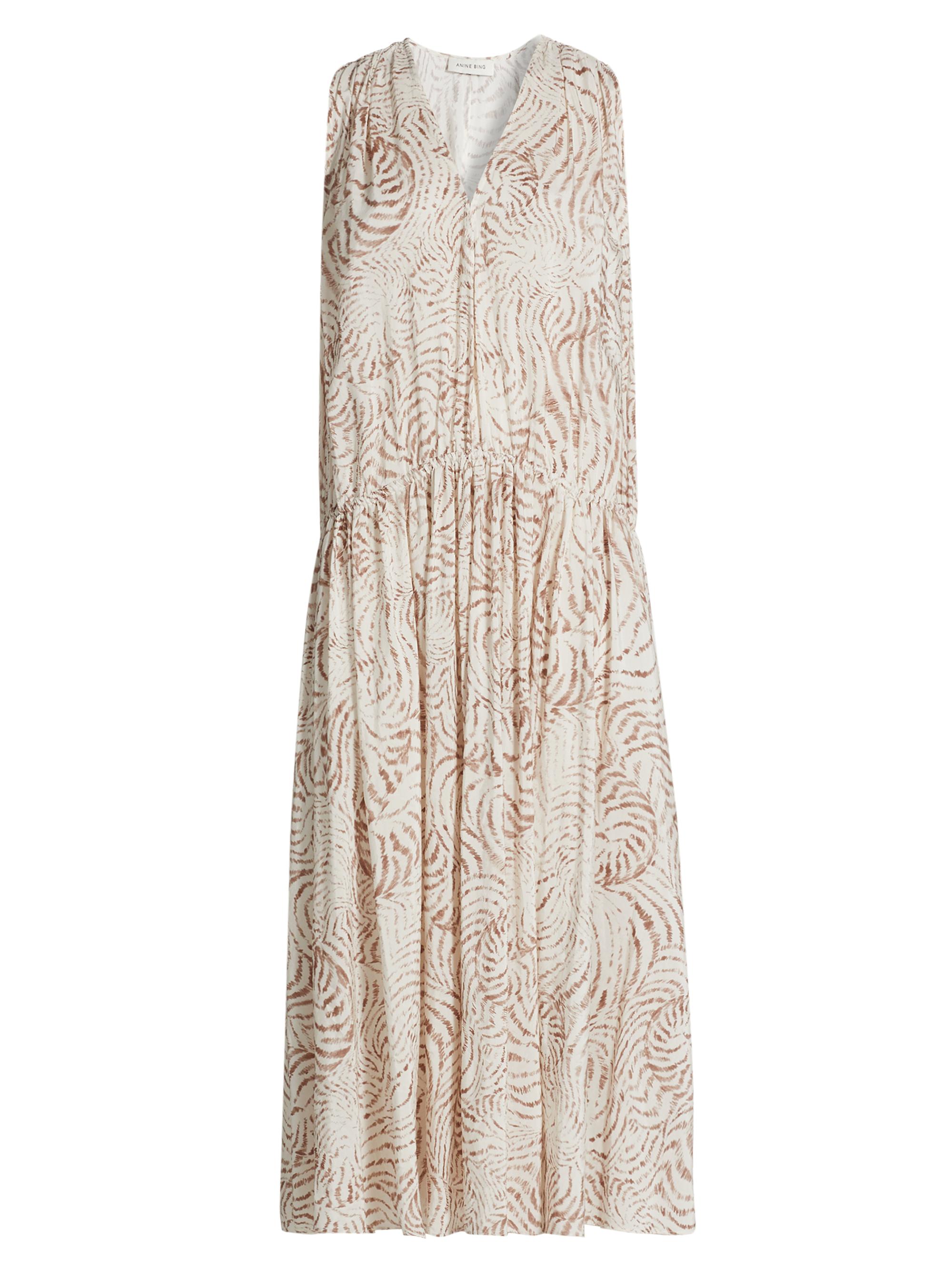 Anine Bing Women's Mia Seashell Sleeveless Midi-Dress - Sand Seashell Print