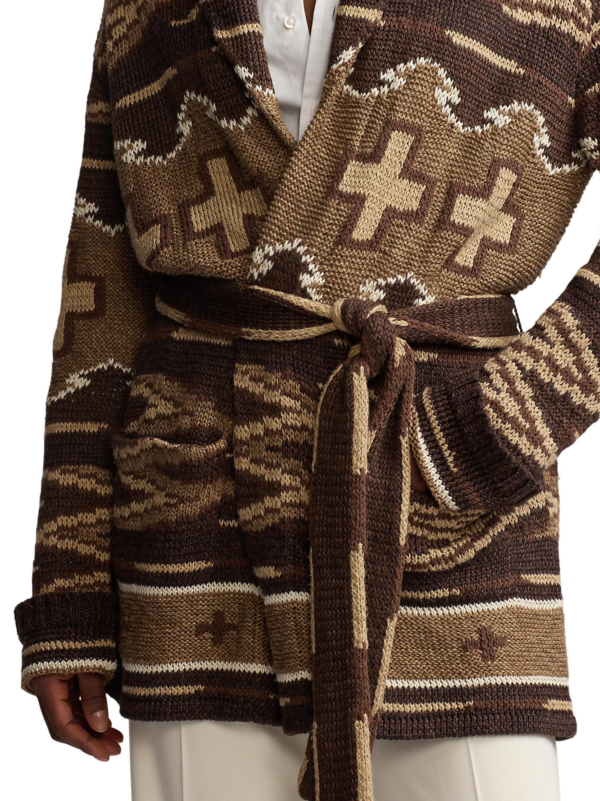 Silk-Linen Shawl Collar Cardigan