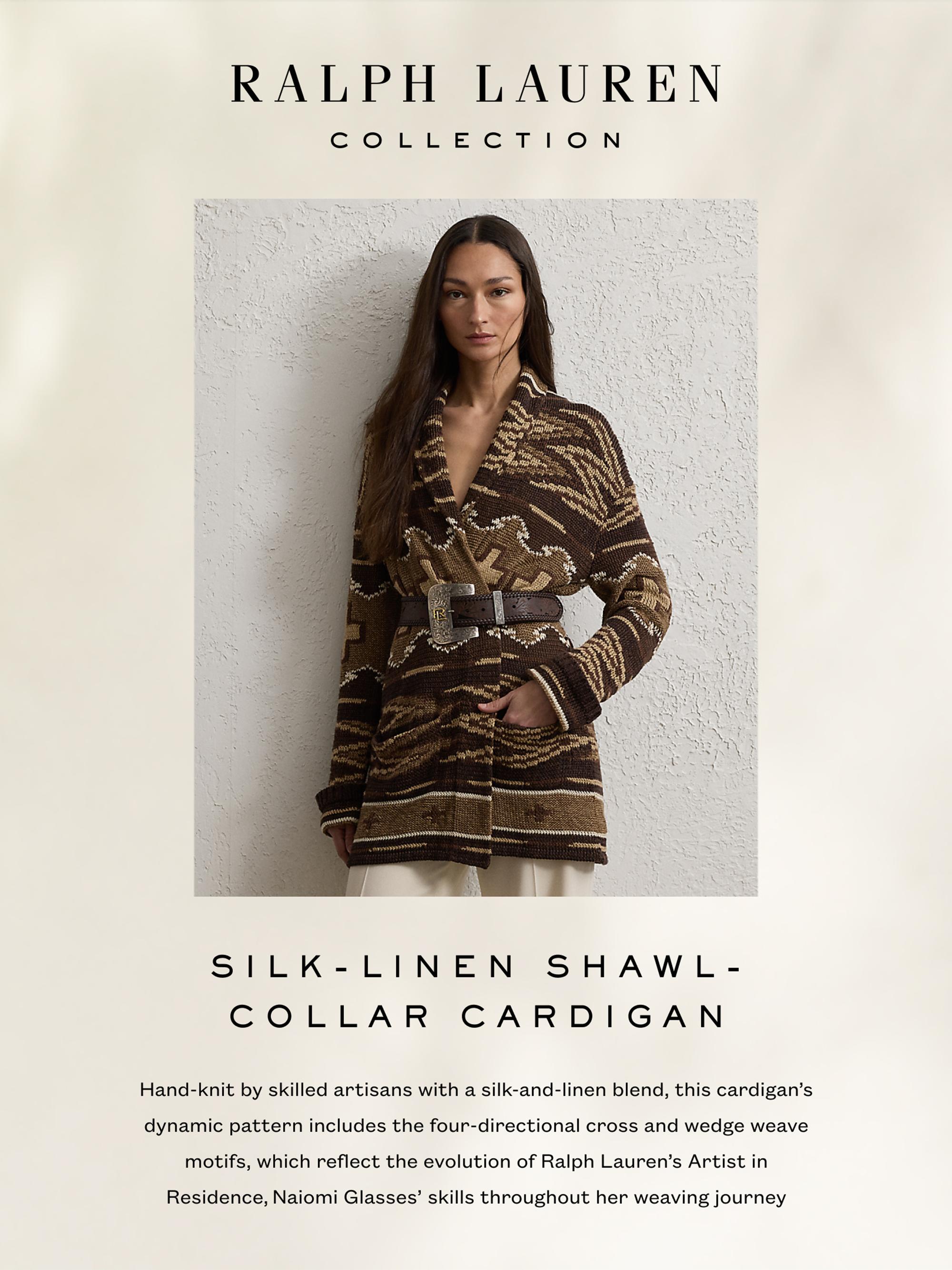Ralph Lauren Collection Silk-Linen Shawl Collar Cardigan | Saks