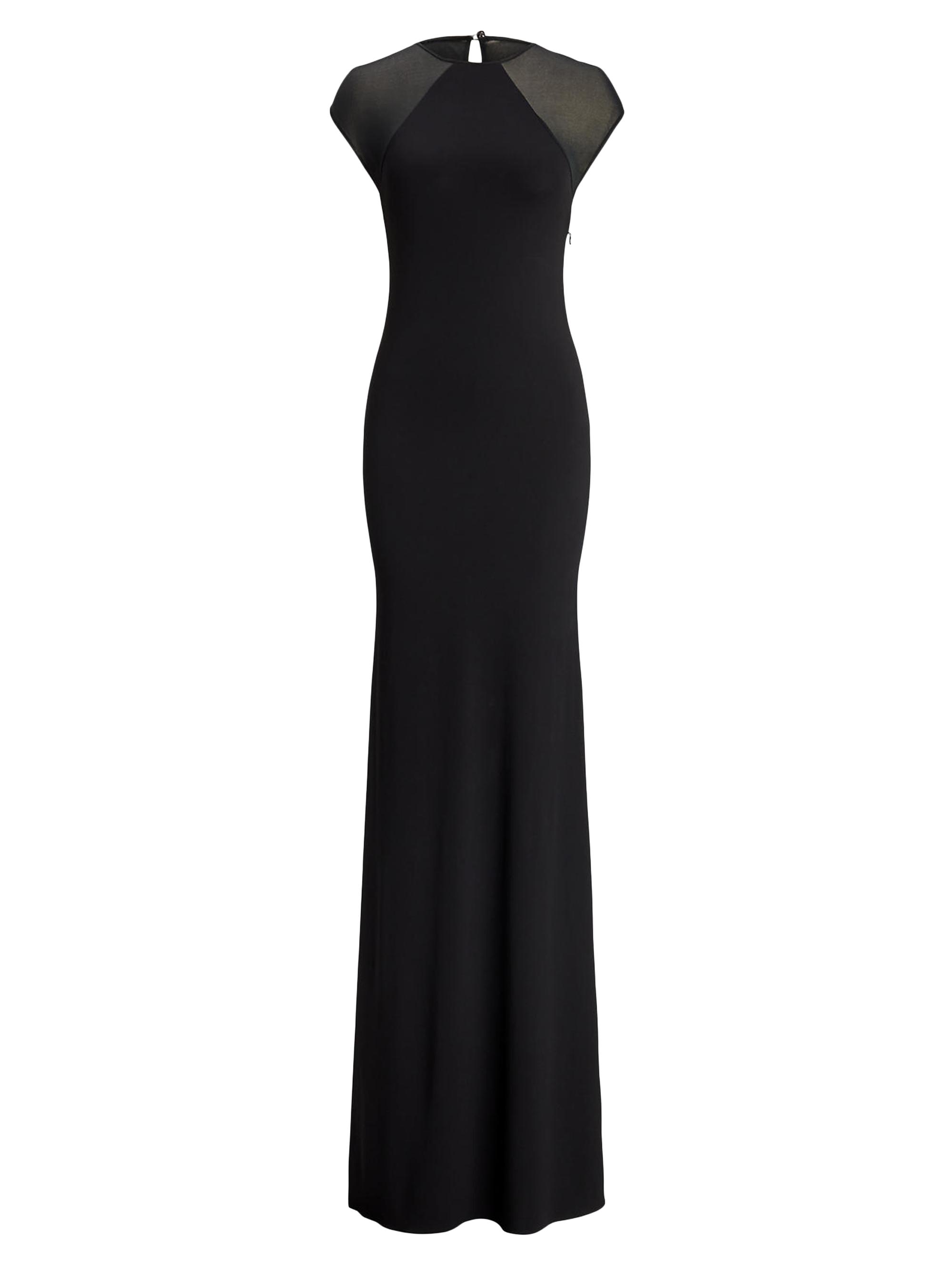 お値下げ‼️LAUREN RALPH LAUREN evening マキシ丈 Ralph Lauren Collection Mesh Cap Sleeve Slip Gown | Saks Fifth Avenue