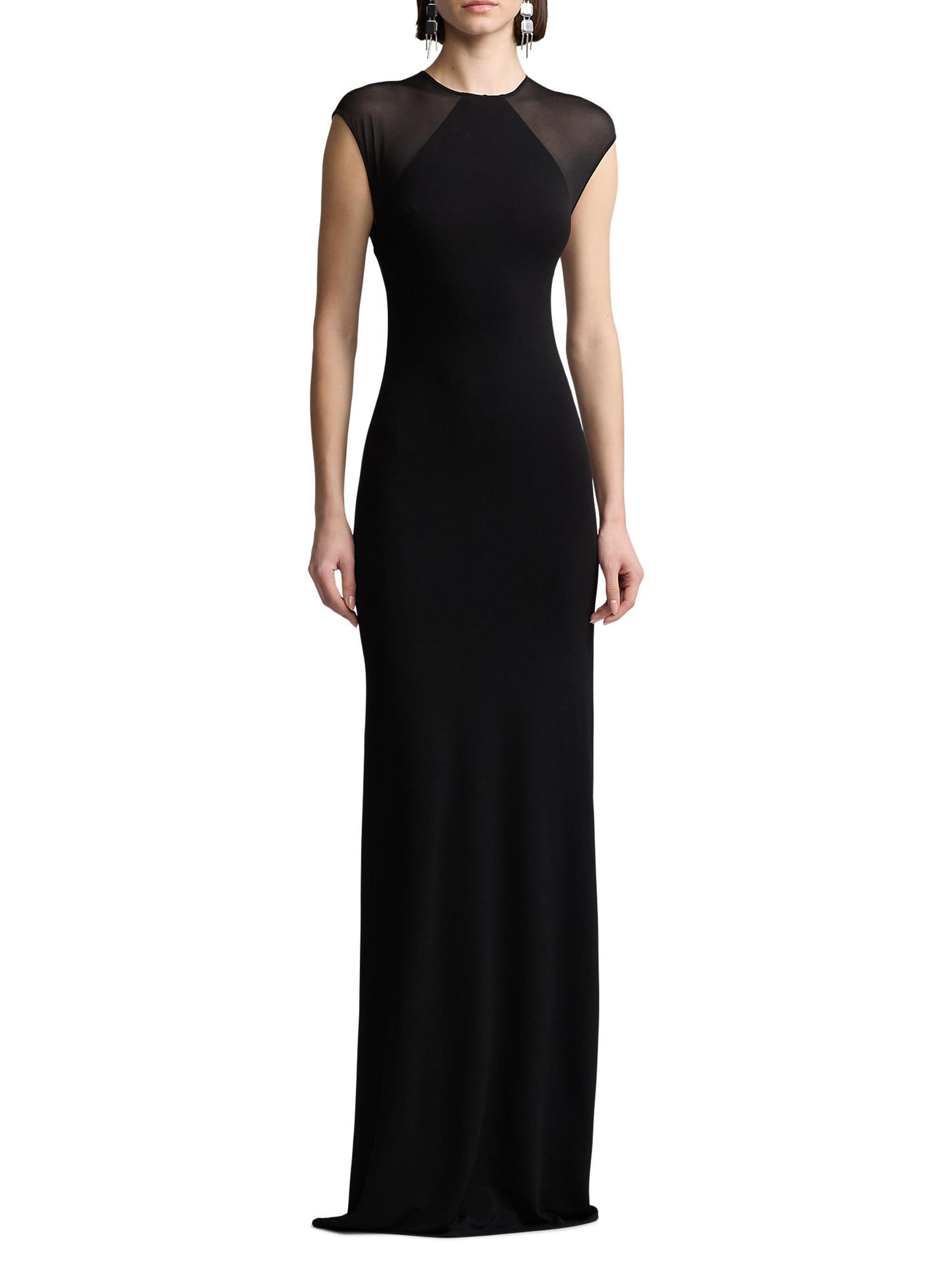 Ralph Lauren Collection Mesh Cap Sleeve Slip Gown | Saks Fifth Avenue