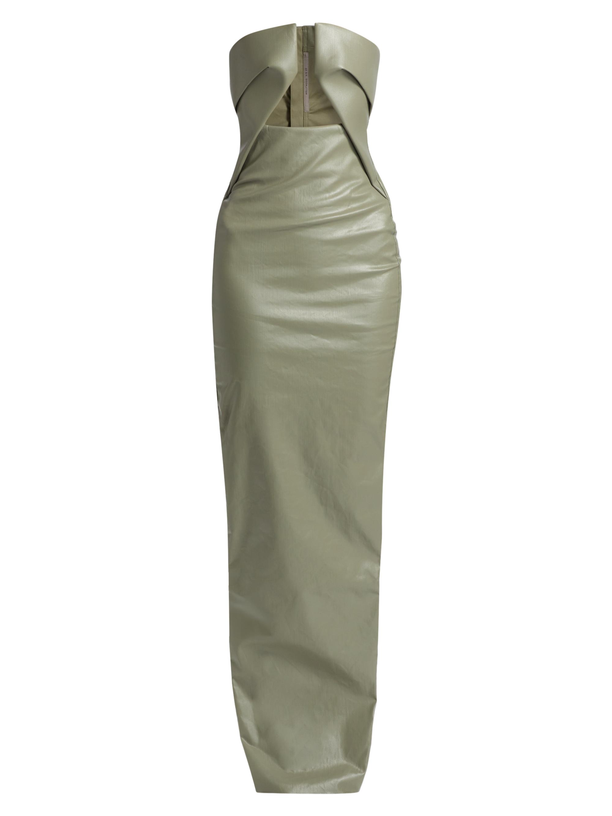 Rick Owens Women's Coated Denim Prong Gown - Celadon