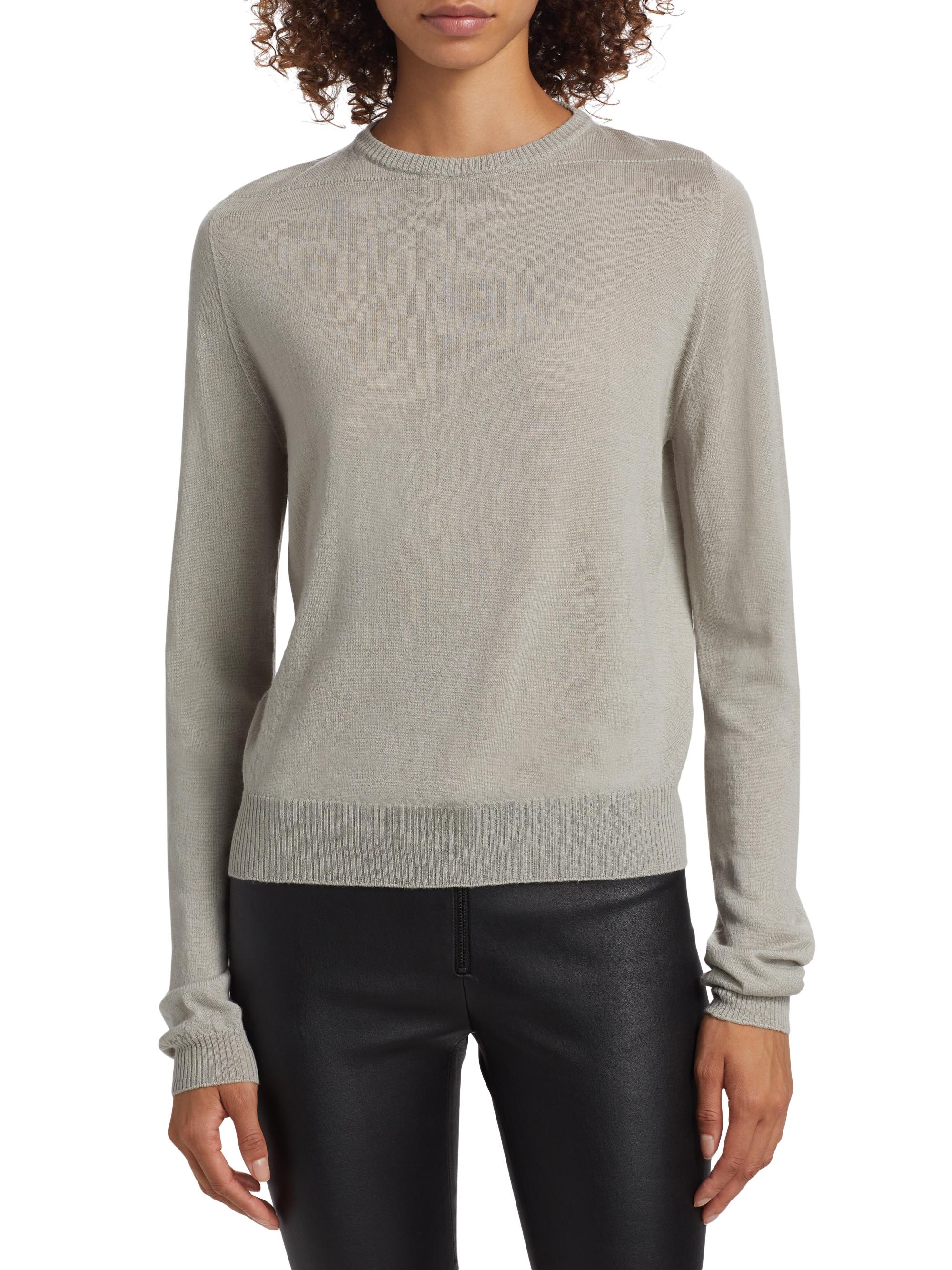 Rick Owens Women's Biker Wool Crewneck Sweater - Pearl | Thumbnail 2
