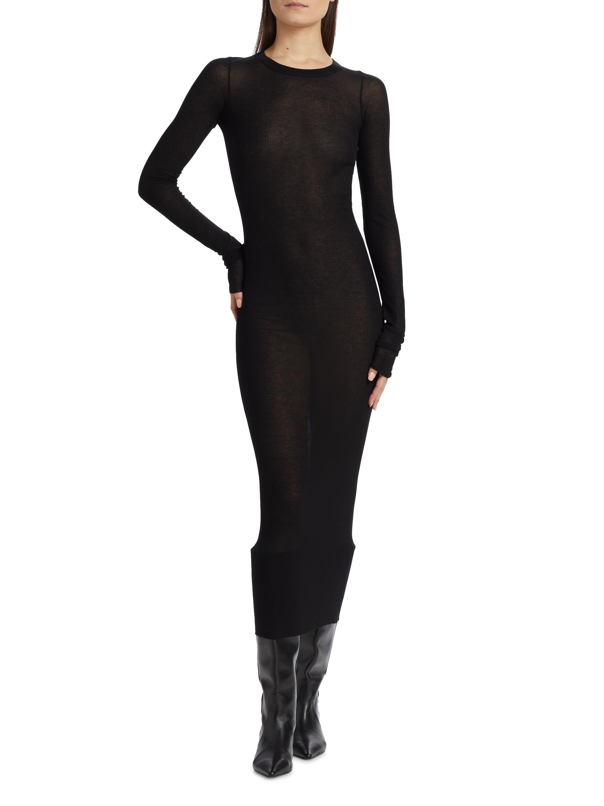 long tight black maxi dress Barcelona Ruffle Maxi Dress