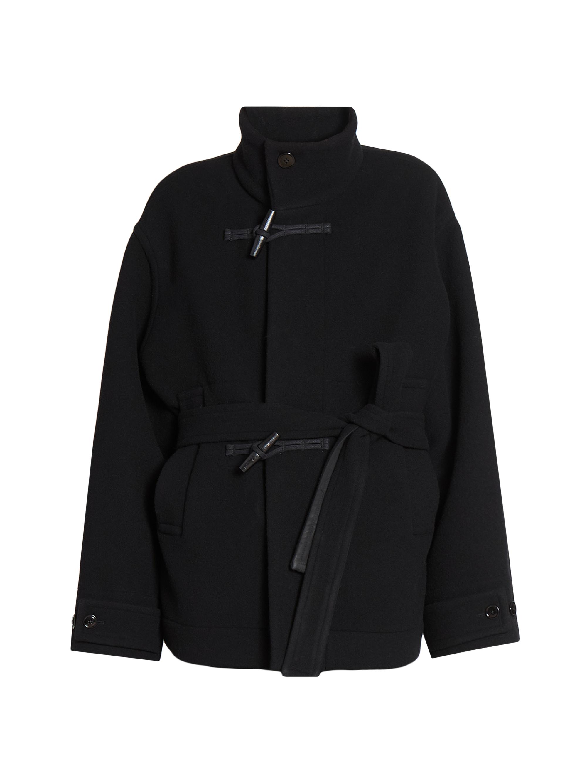 Lemaire Women's Short Bathrobe Duffle Coat - Black 12