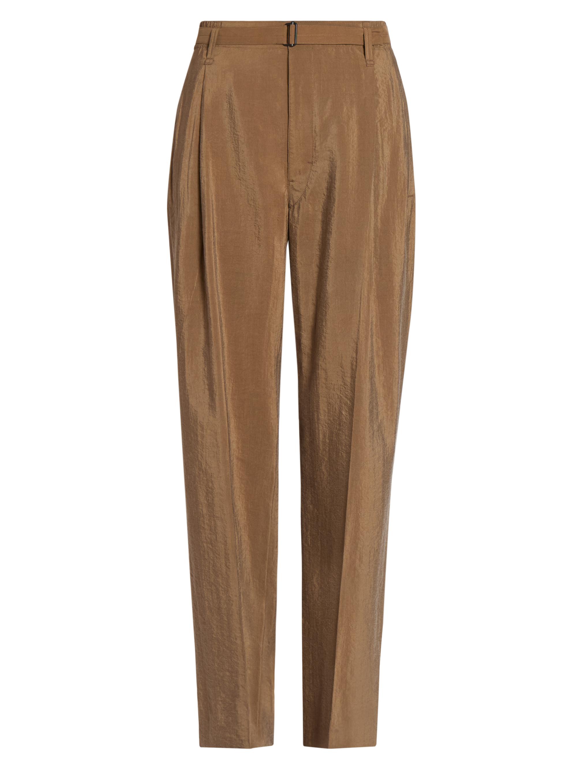 Lemaire Women's Belted Silk-Blend Relaxed Pants - Havana