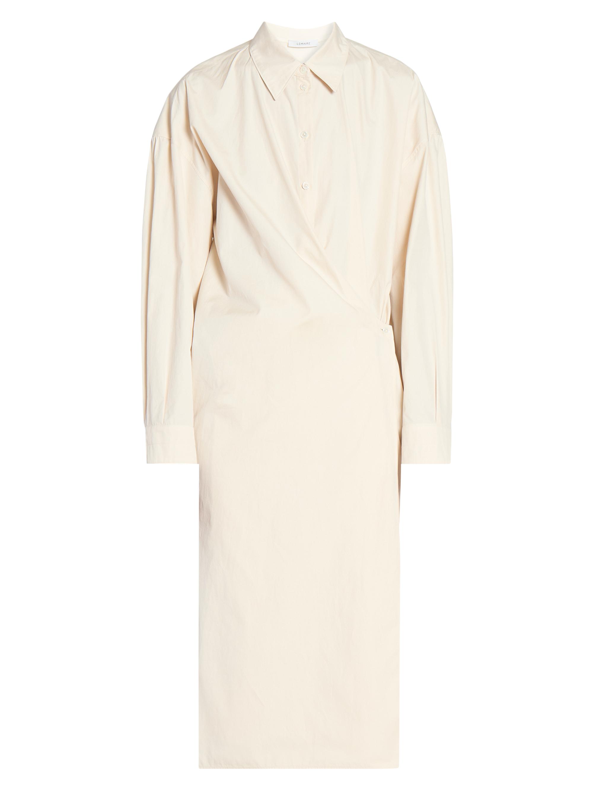 Lemaire Women's Cotton Poplin Twisted Dress - Light Cream