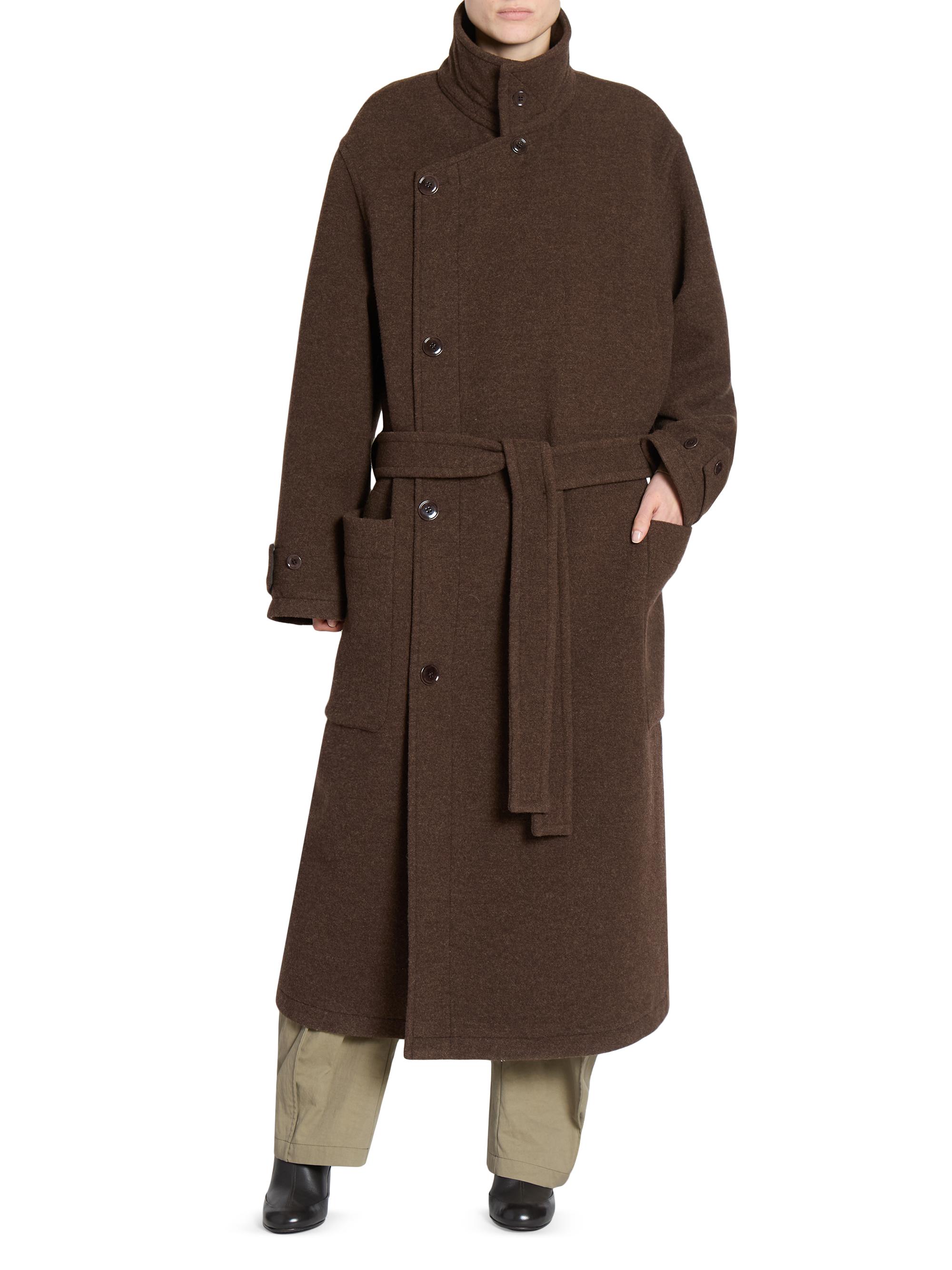 Lemaire Wool Belted Long Coat | Saks Fifth Avenue