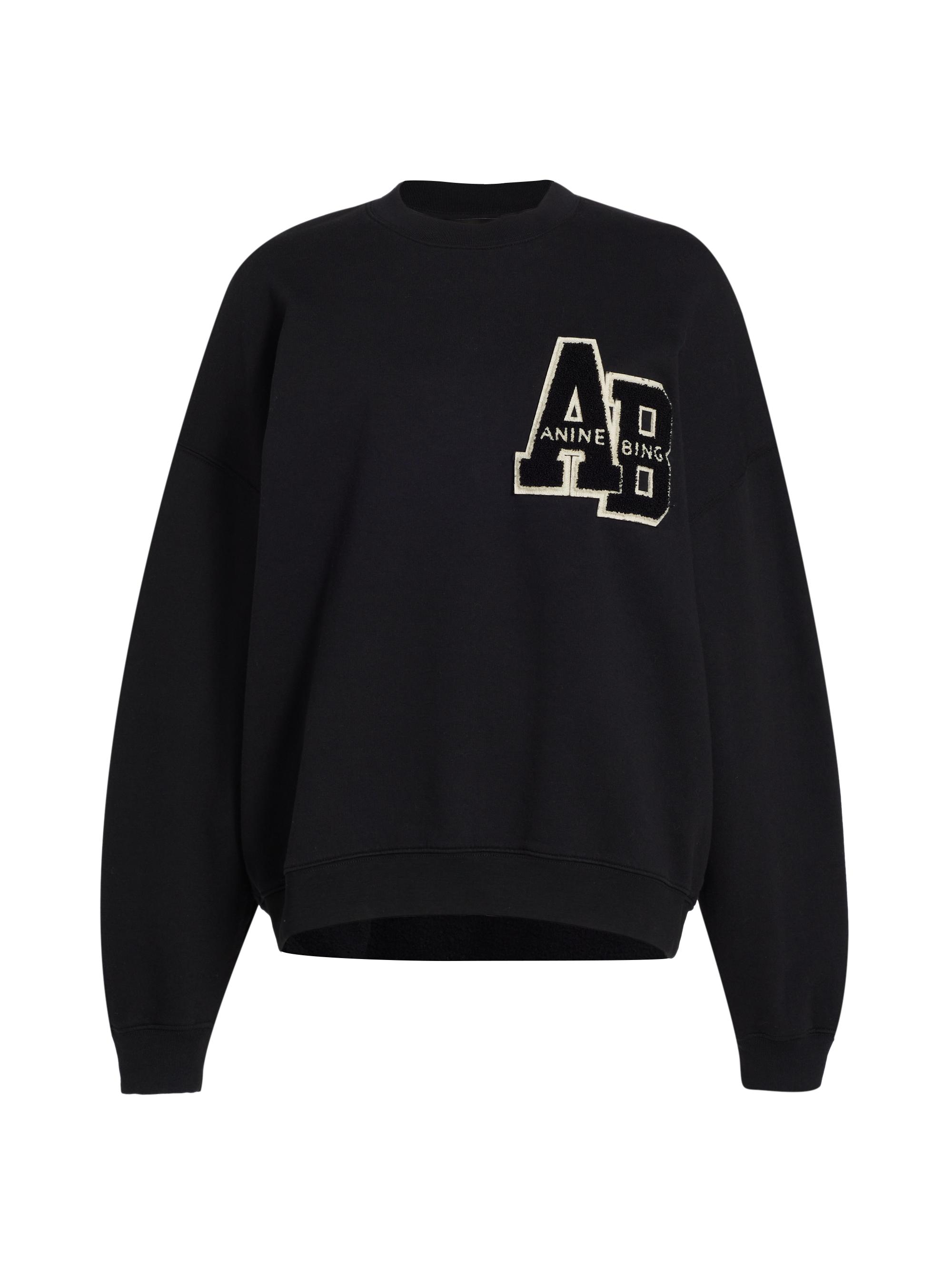 Anine Bing Women's Miles Logo Cotton Sweatshirt - Black