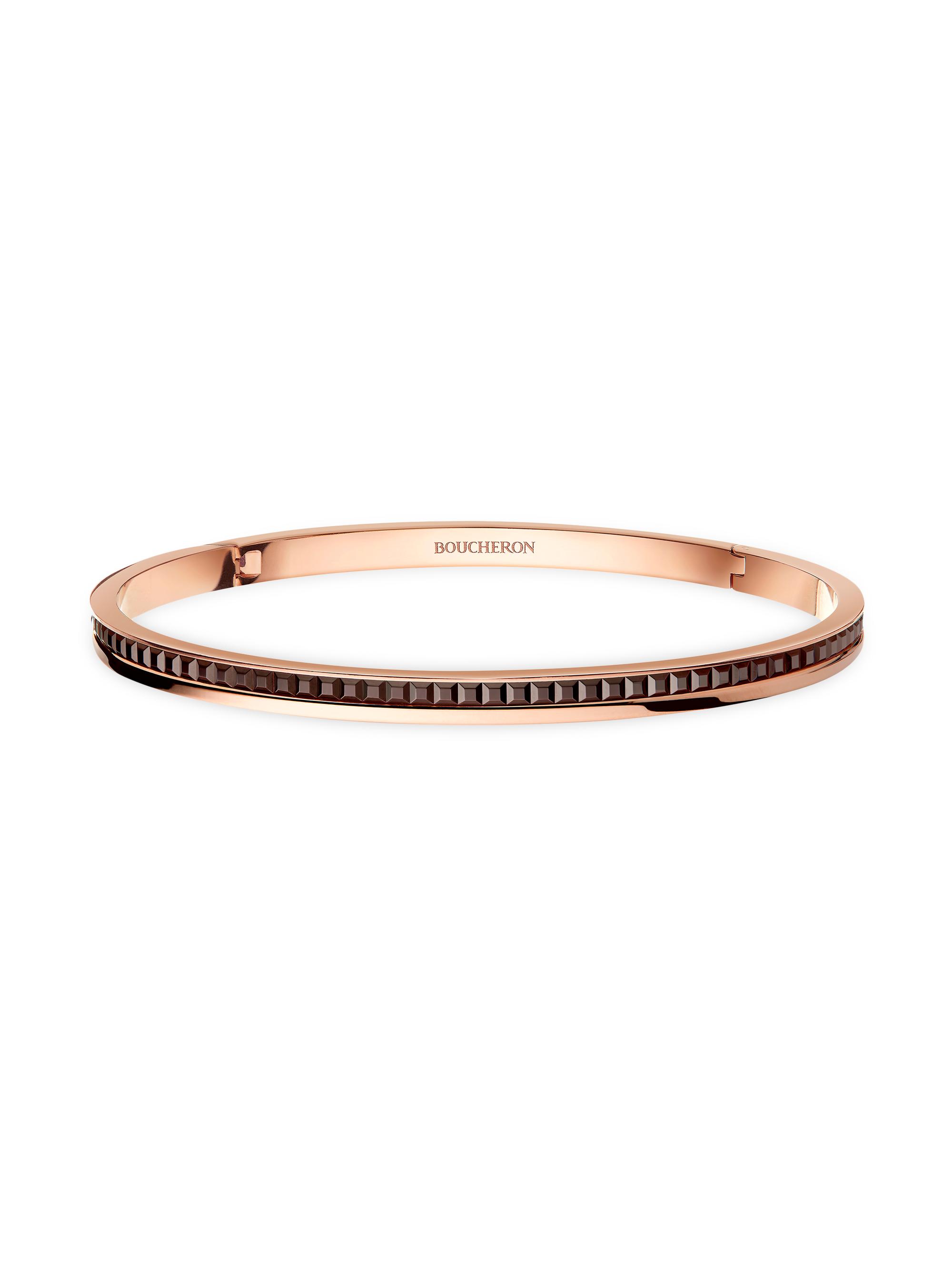 Boucheron Women's Quatre Classique Two-Tone 18K Gold & PVD Bangle - Pink Gold